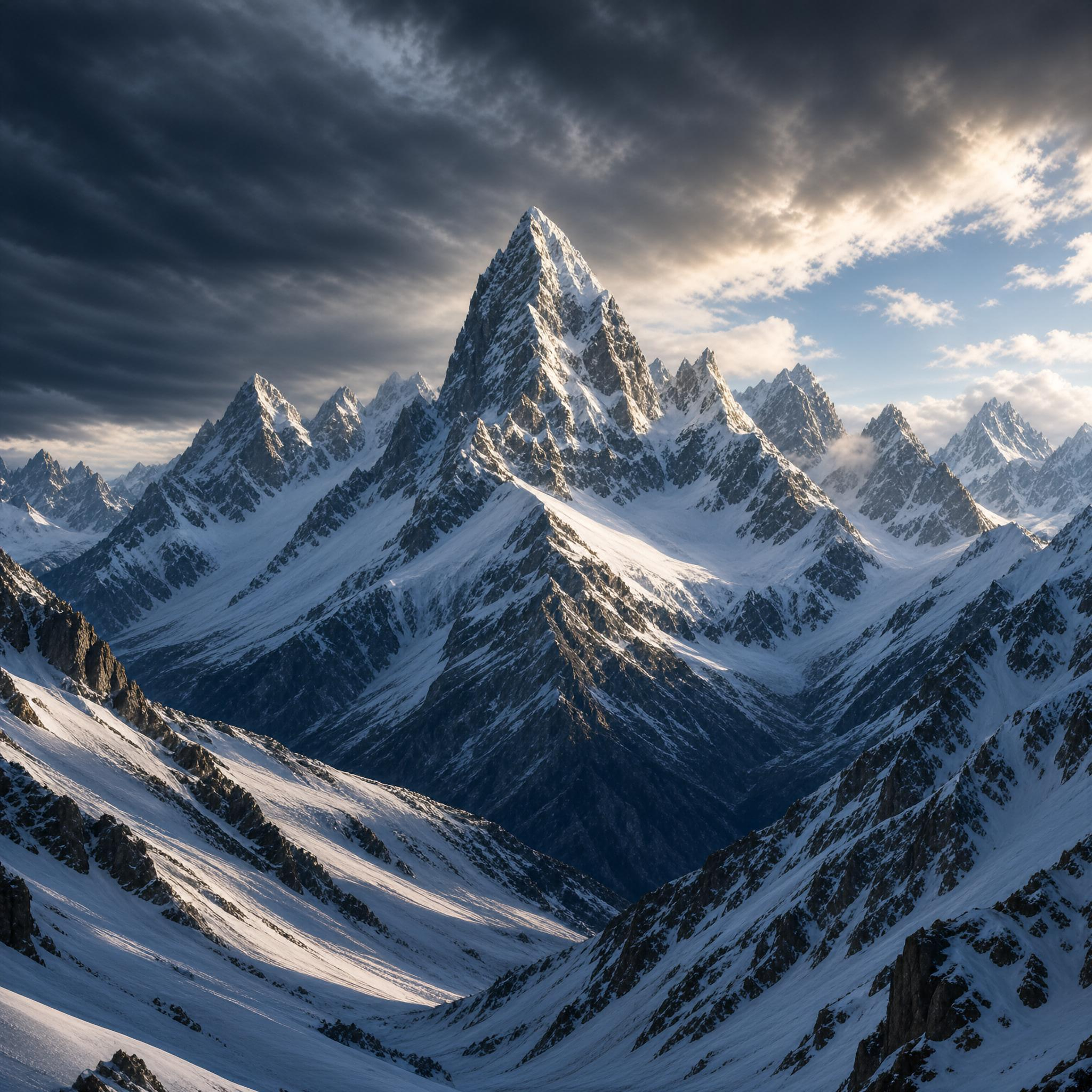 Towering Snow-Capped Peaks