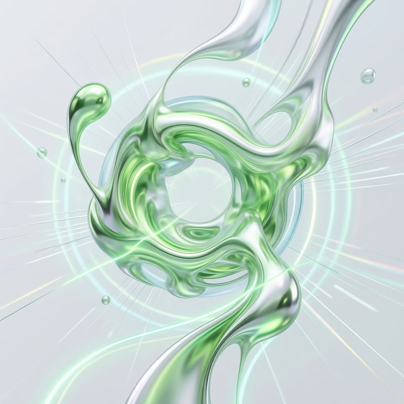 Abstract Metallic Green Fluid