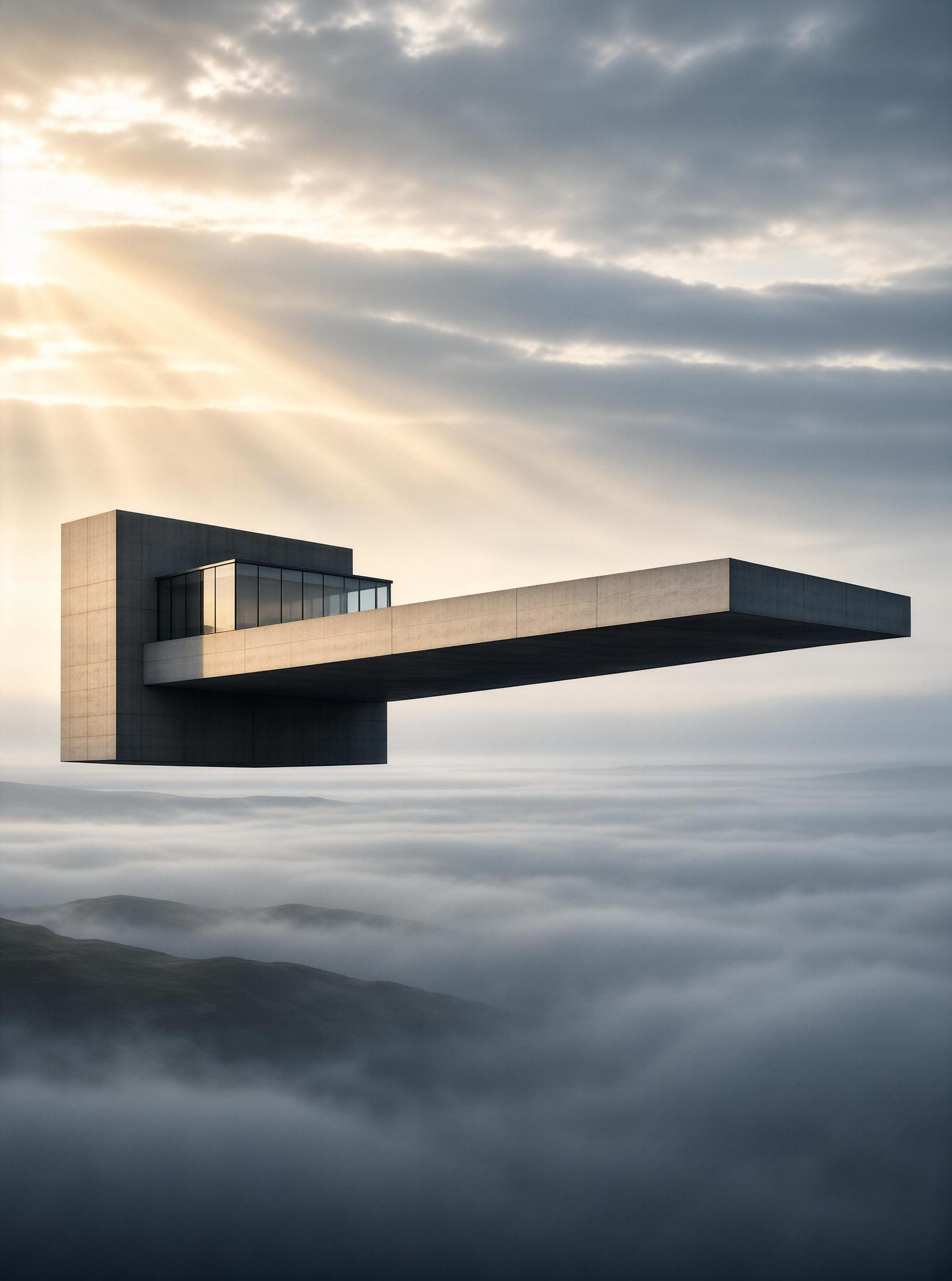 Floating Modernist Structure