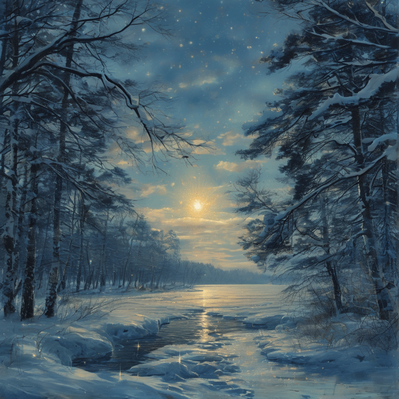 Winter Sunset Landscape