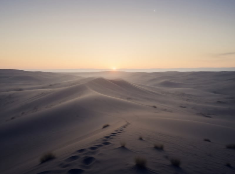 Desert Sunset Footprints