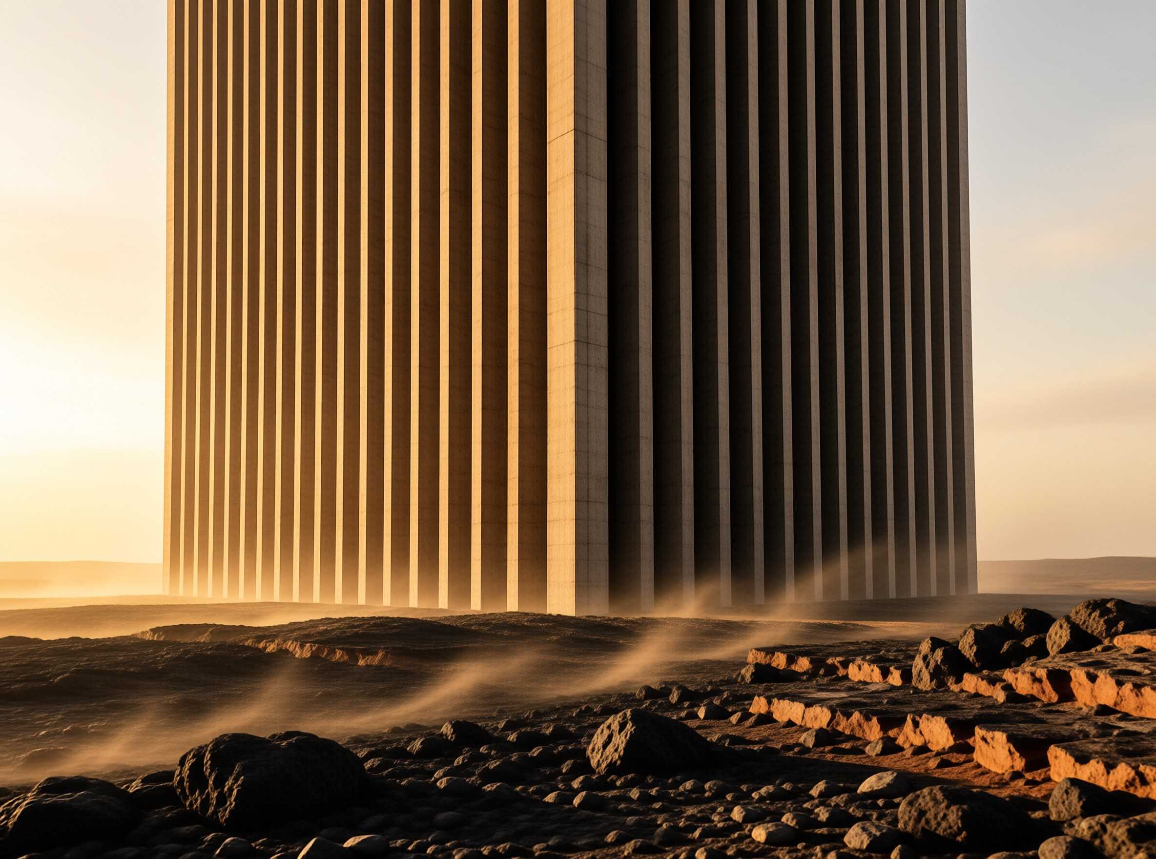 Monolithic Tower in Desert