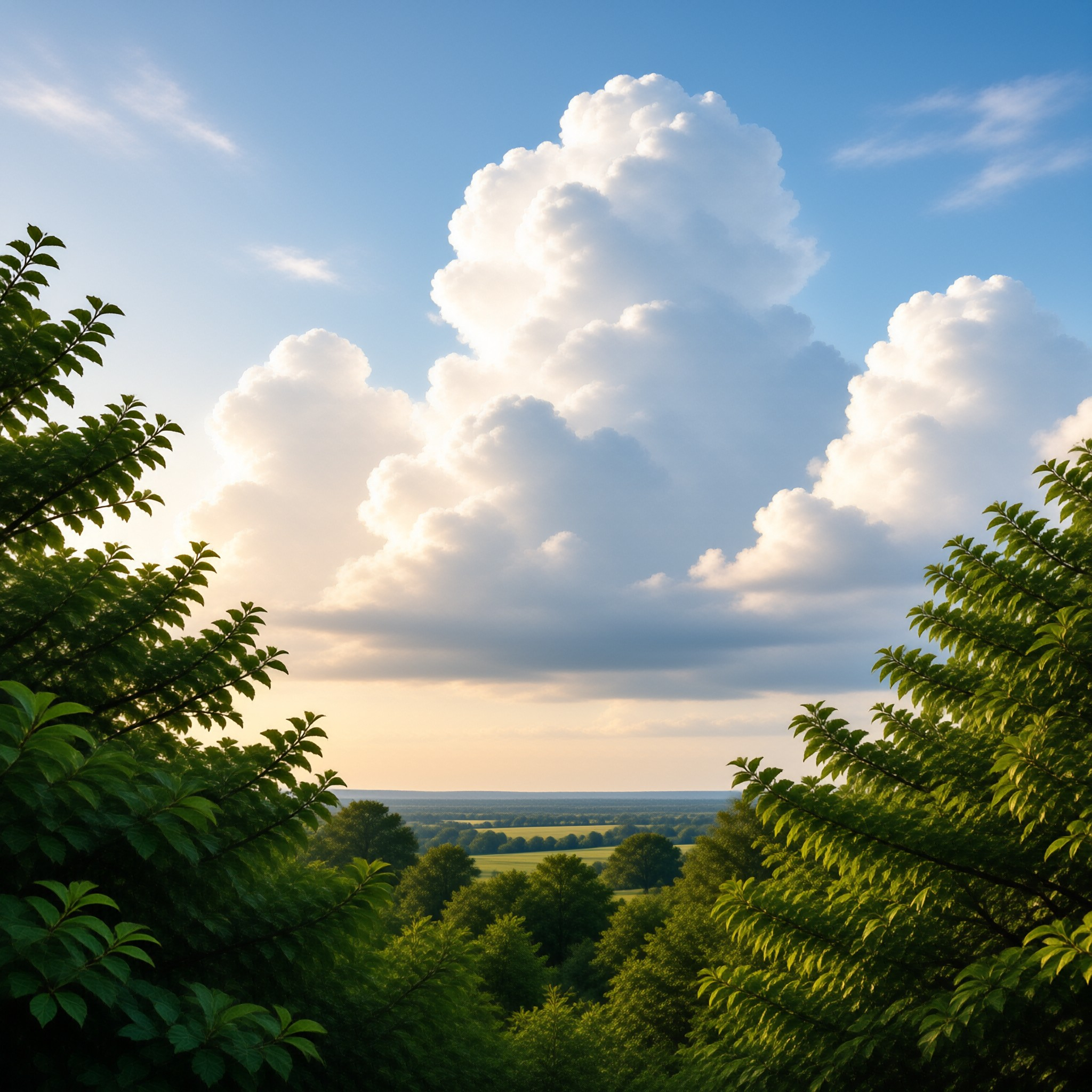 Cloudy Sky Over Forest