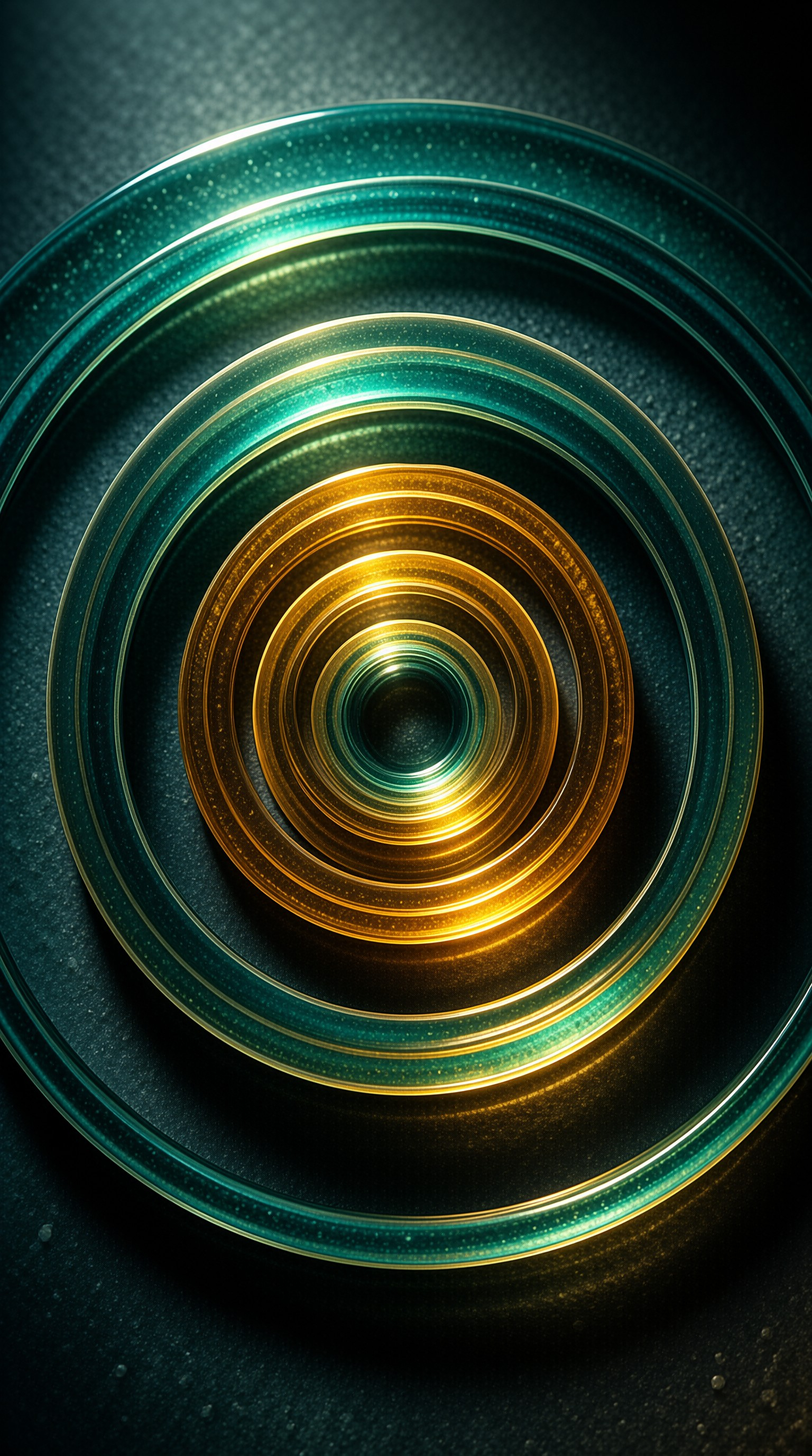 Gold and Teal Concentric Rings
