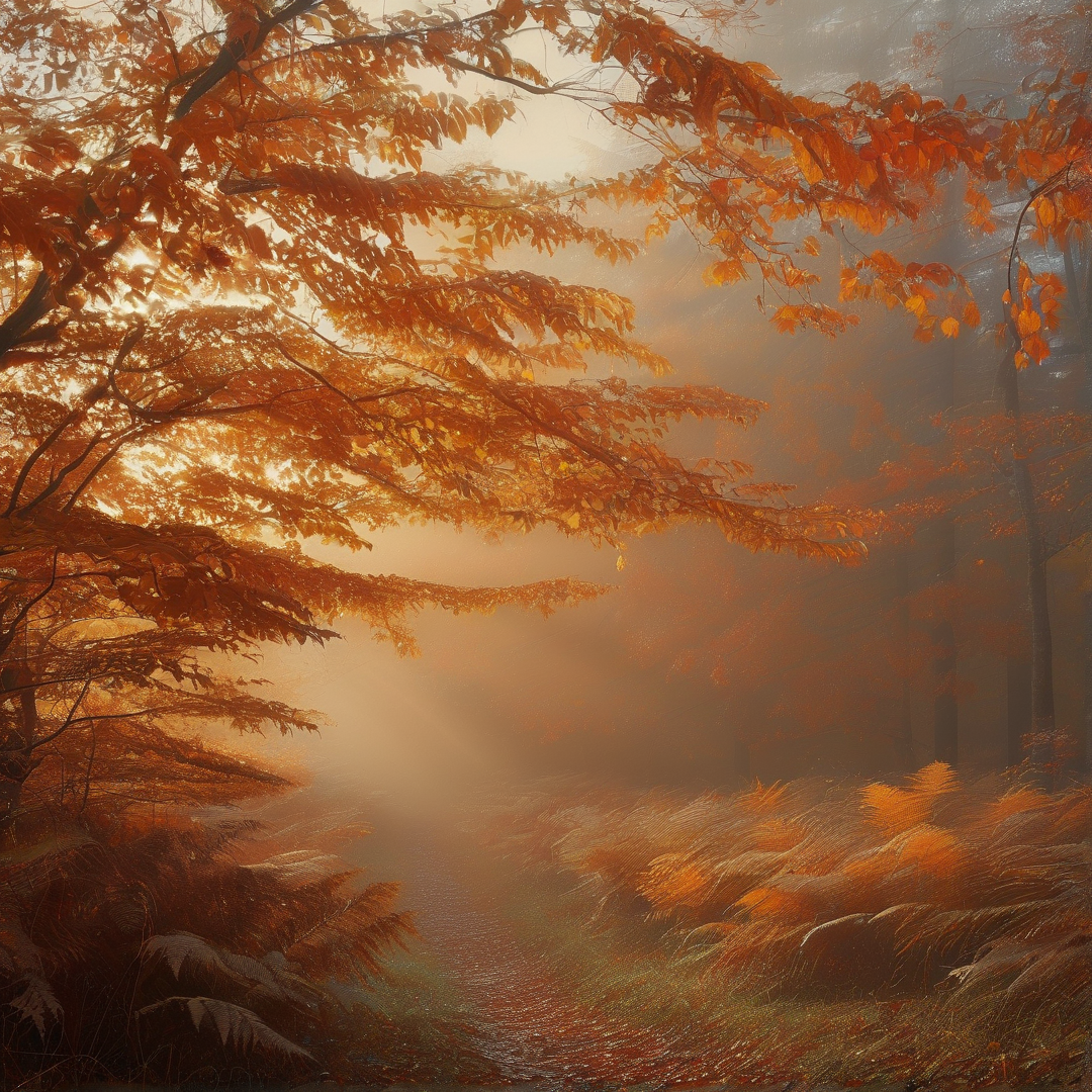 Misty Autumn Forest