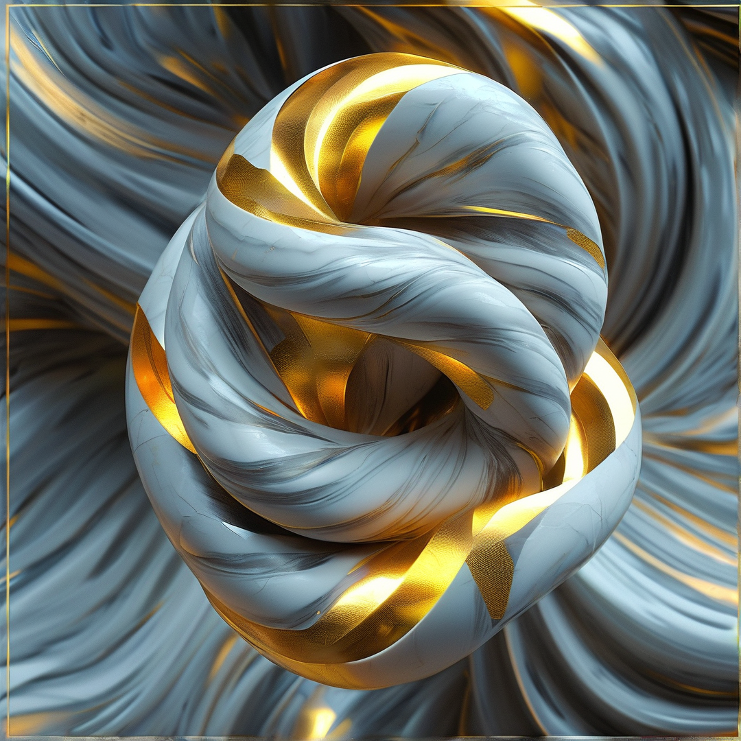Swirling Marble and Gold