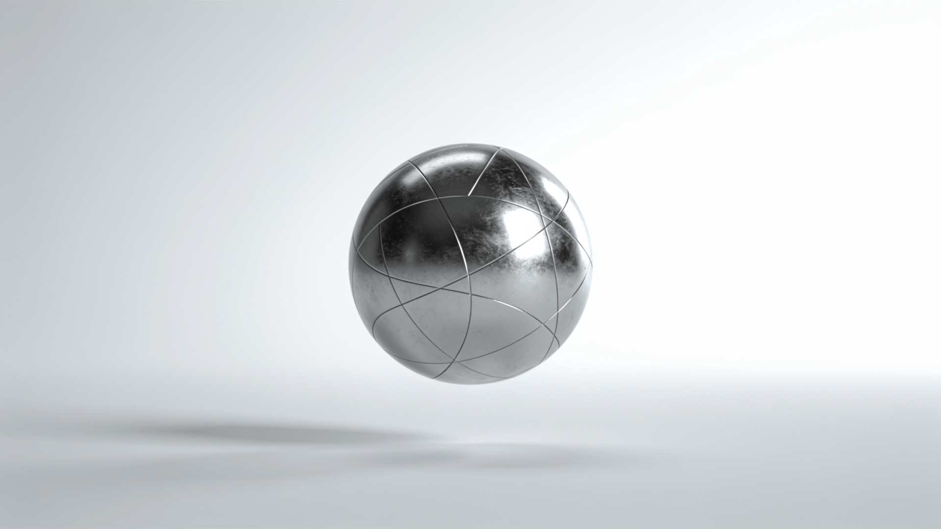 Minimalist, Metallic Floating Orb