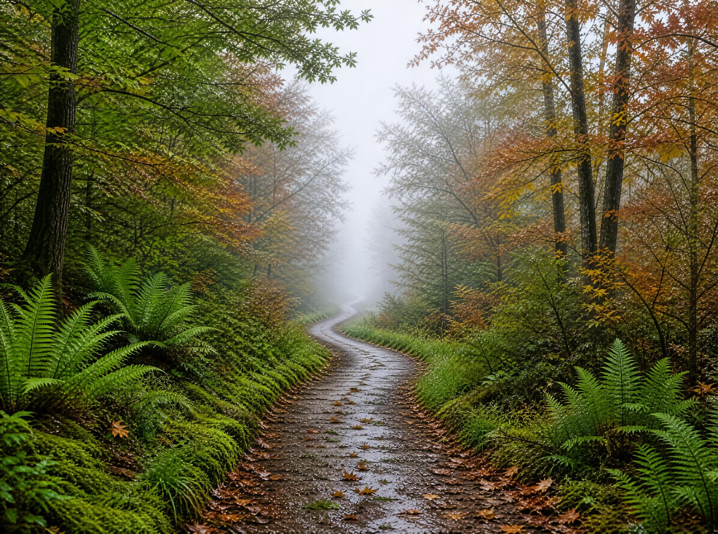Misty Forest Path