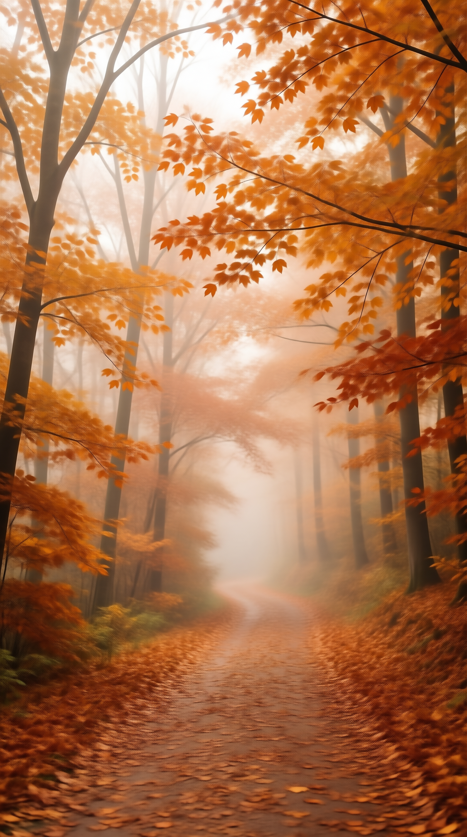 Misty Autumn Forest Path