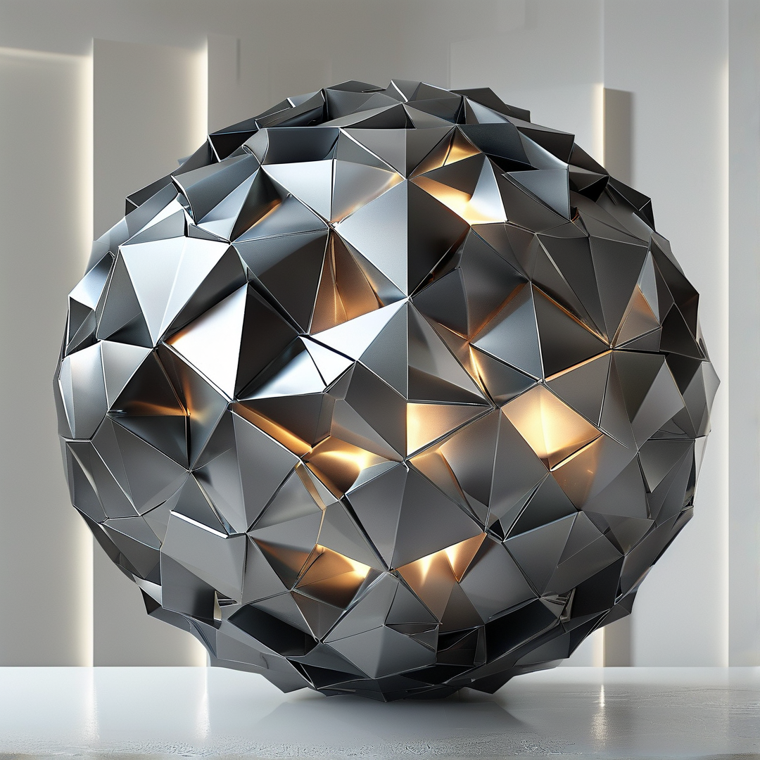 Faceted Metallic Sphere Lamp