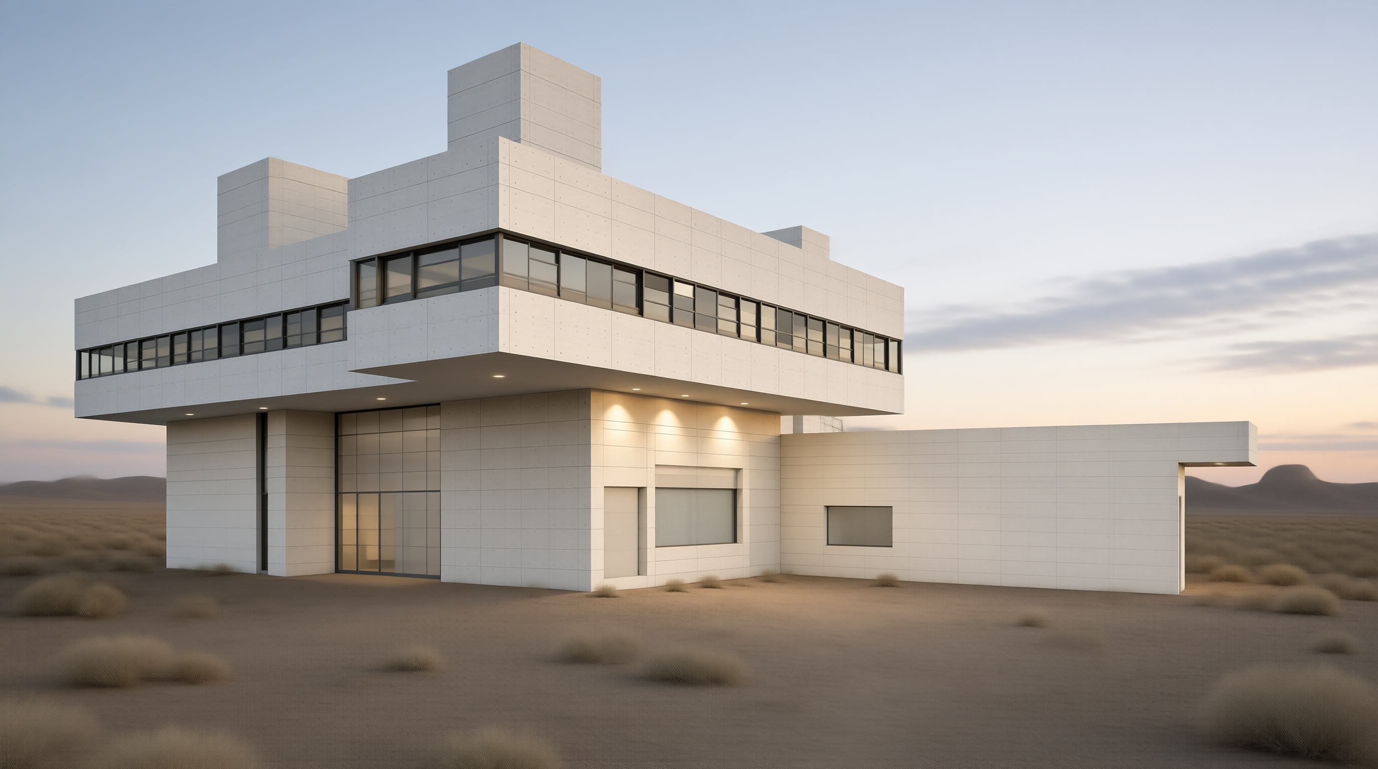 Modern White House in Desert