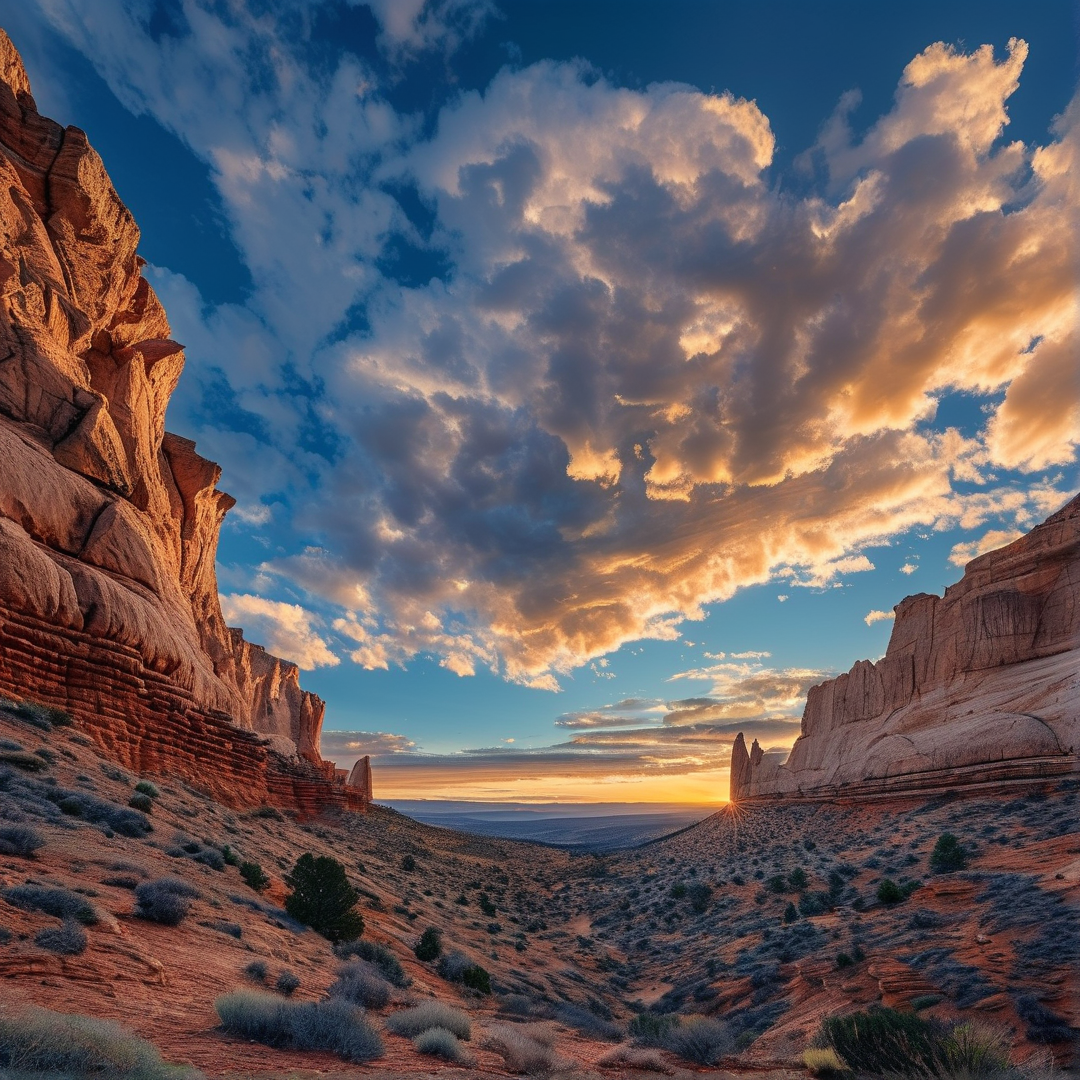 Desert Canyon at Sunset