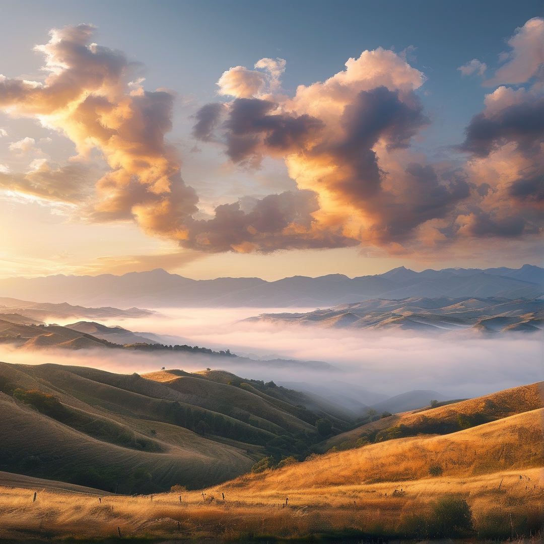 Misty Hills at Sunrise
