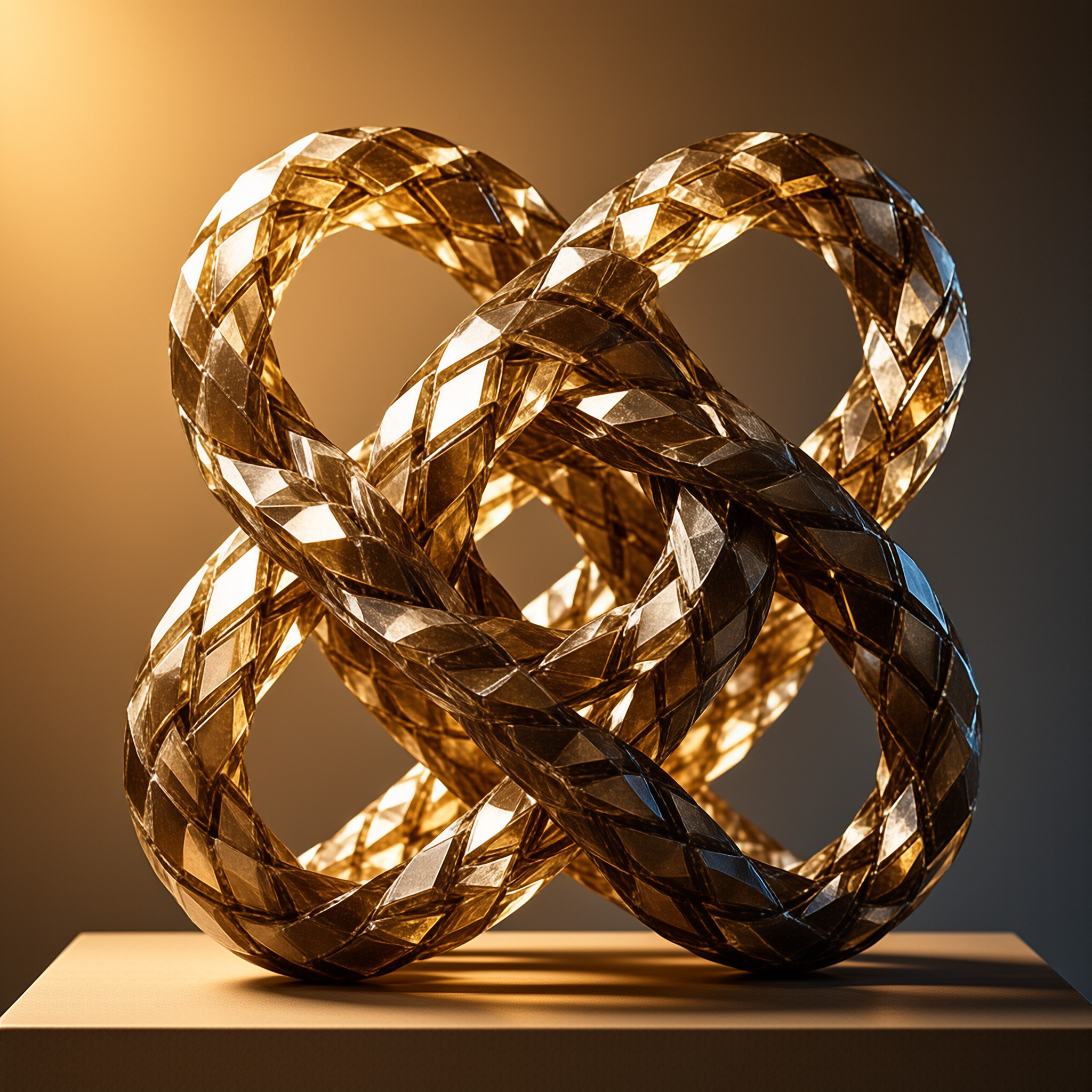 Golden Interwoven Sculpture