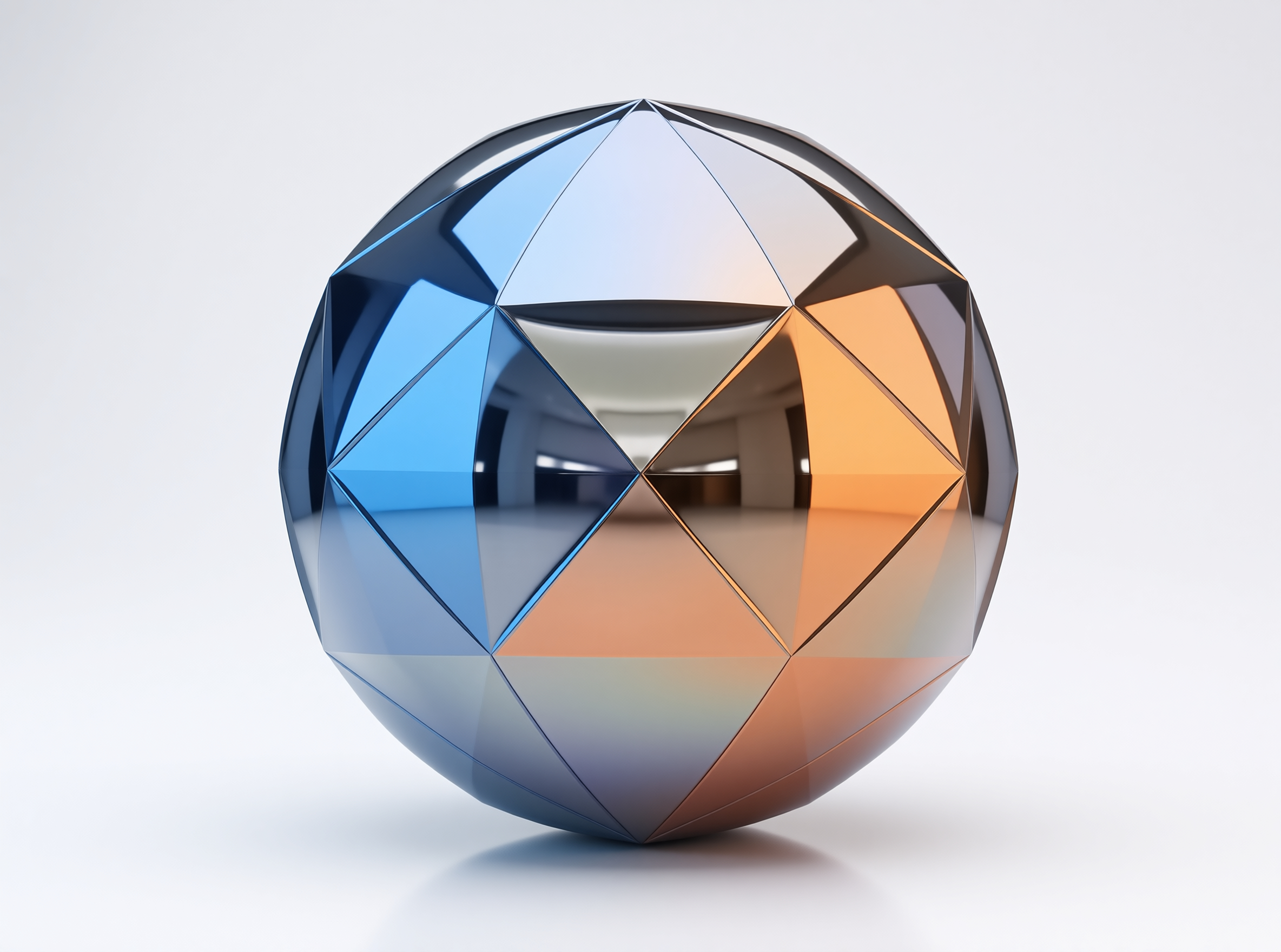 Faceted Blue and Orange Sphere