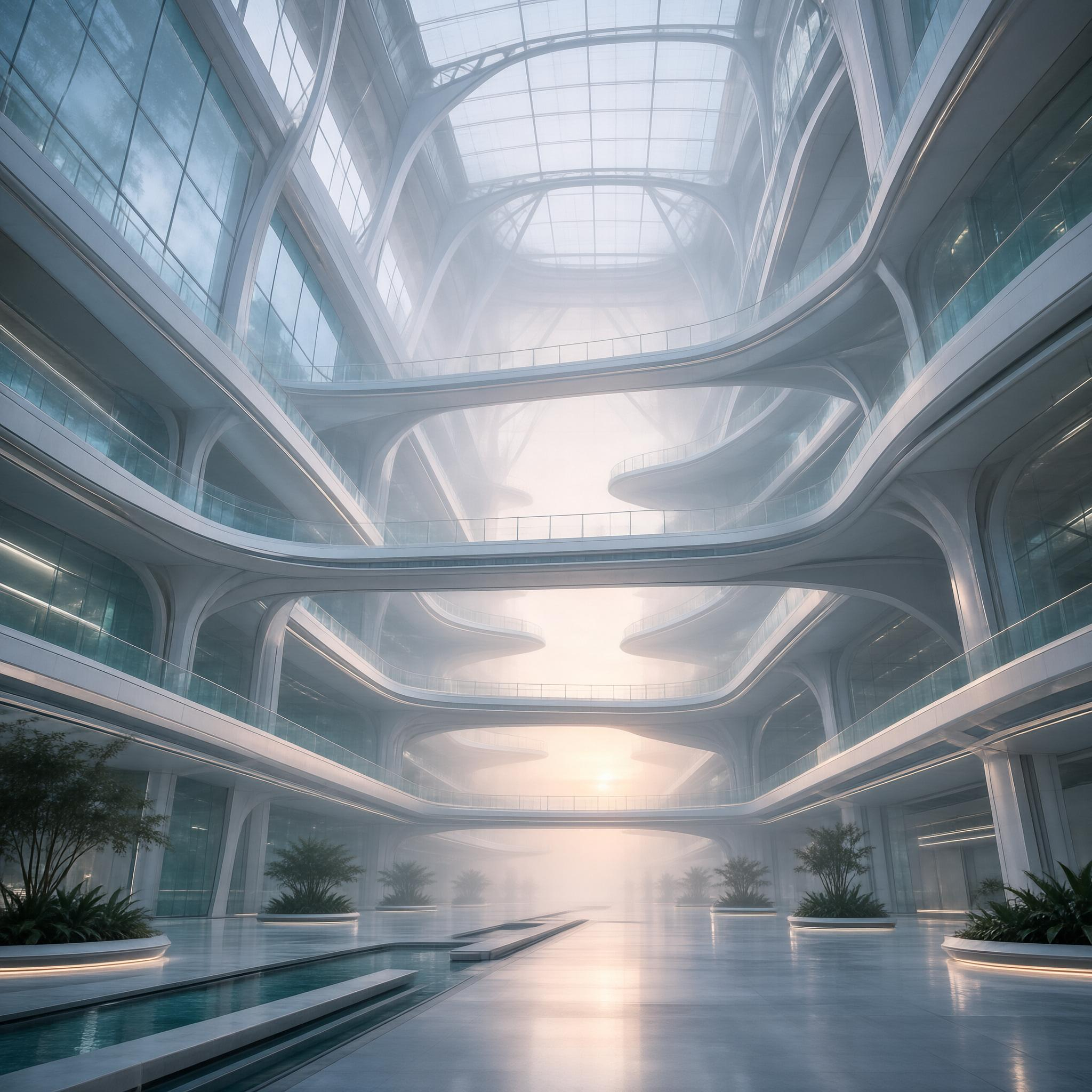 Futuristic Atrium Interior