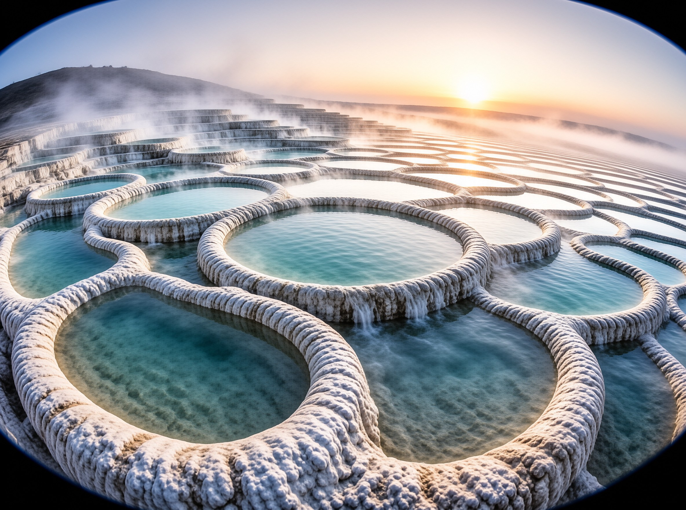 Terraced Hot Springs Sunset