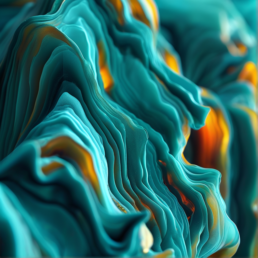 Layered Teal and Orange Waves