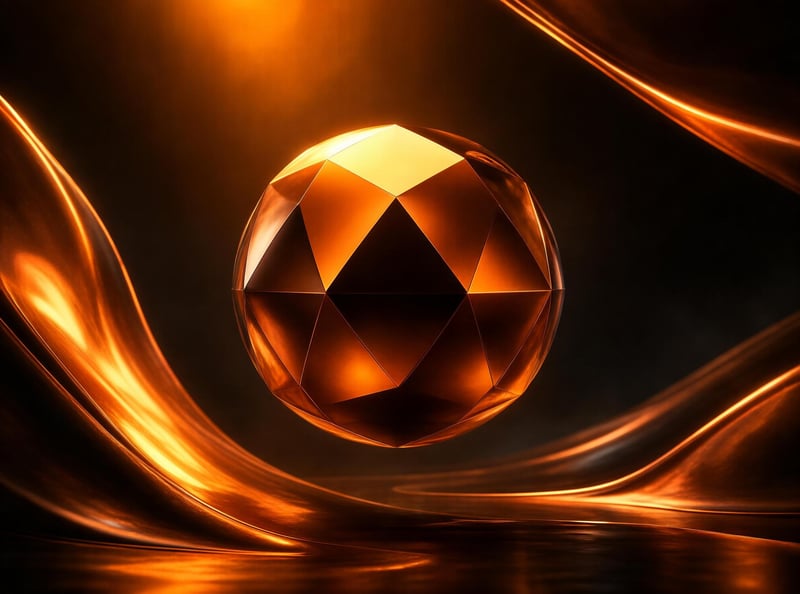 Golden Geometric Sphere with Flowing Light