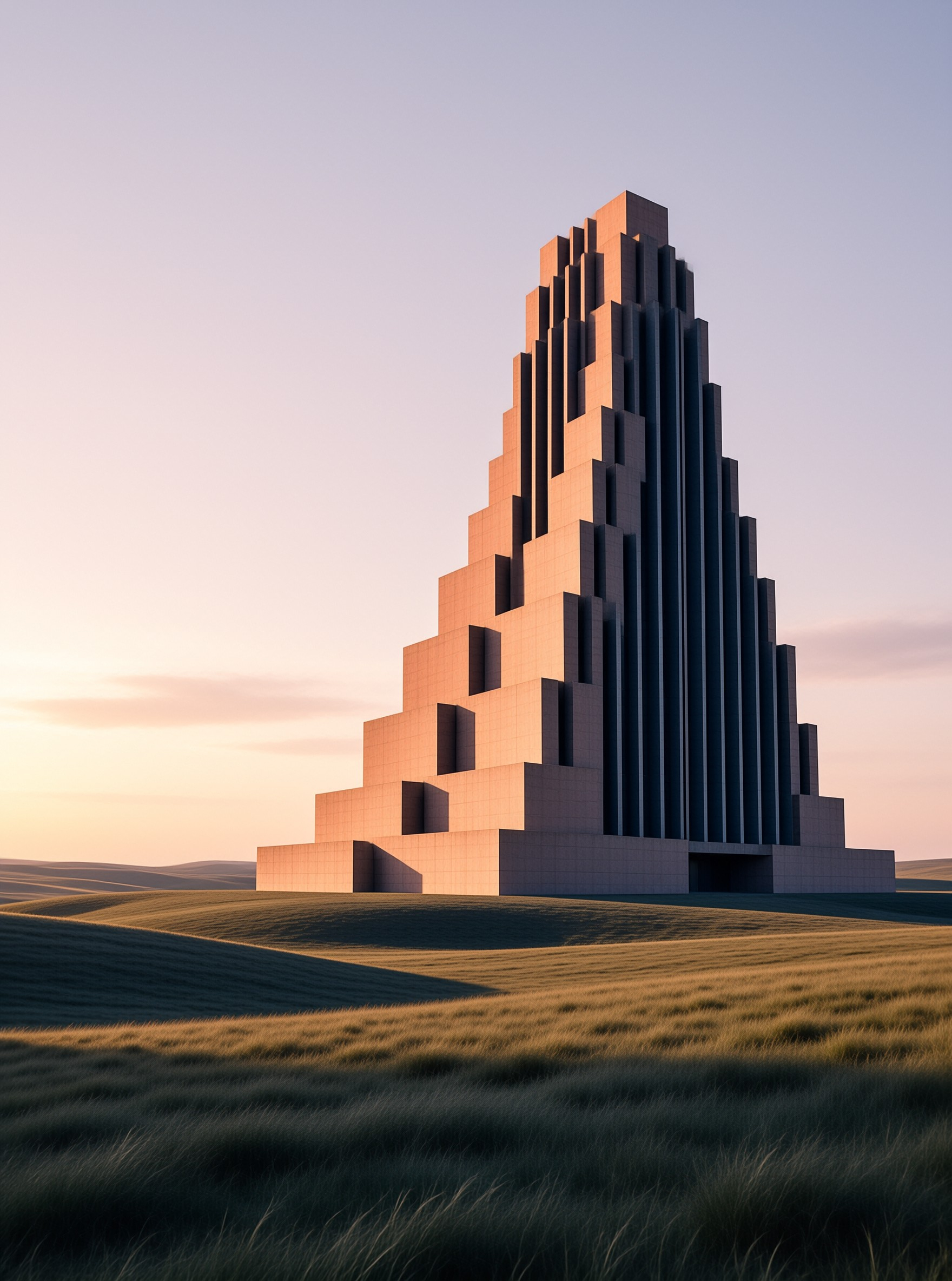 Stepped Tower in Fields