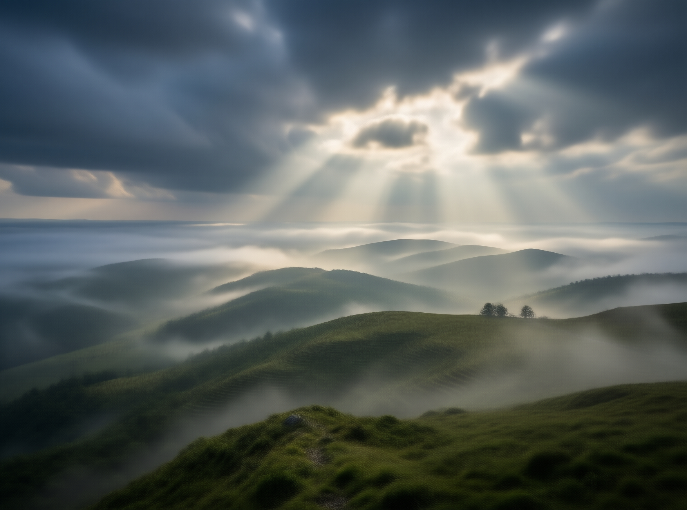 Misty Hills and Sunbeams