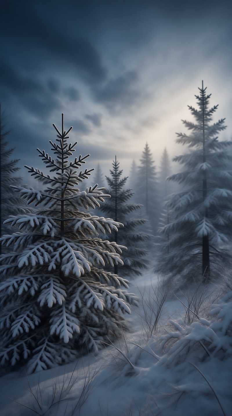 Misty Winter Forest