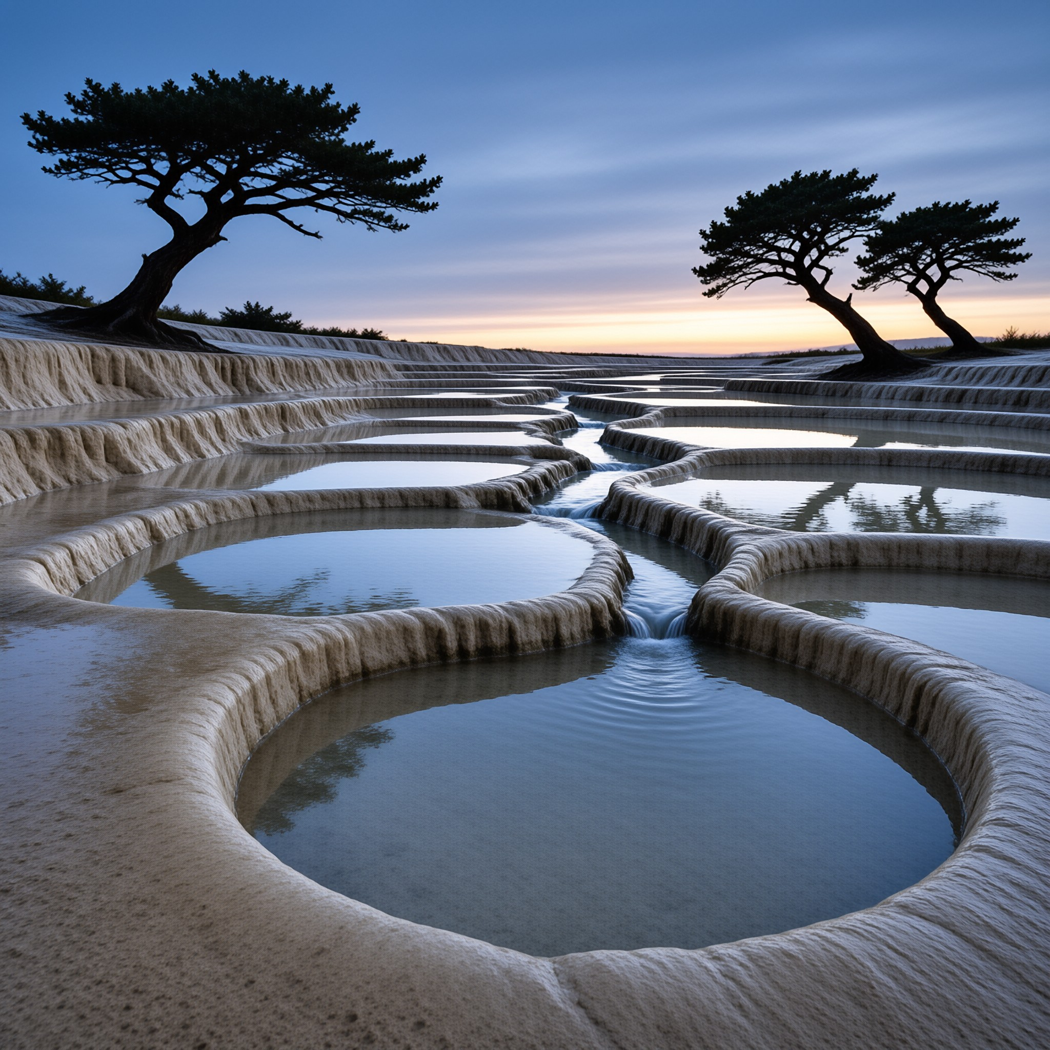 Terraced Pools at Dusk