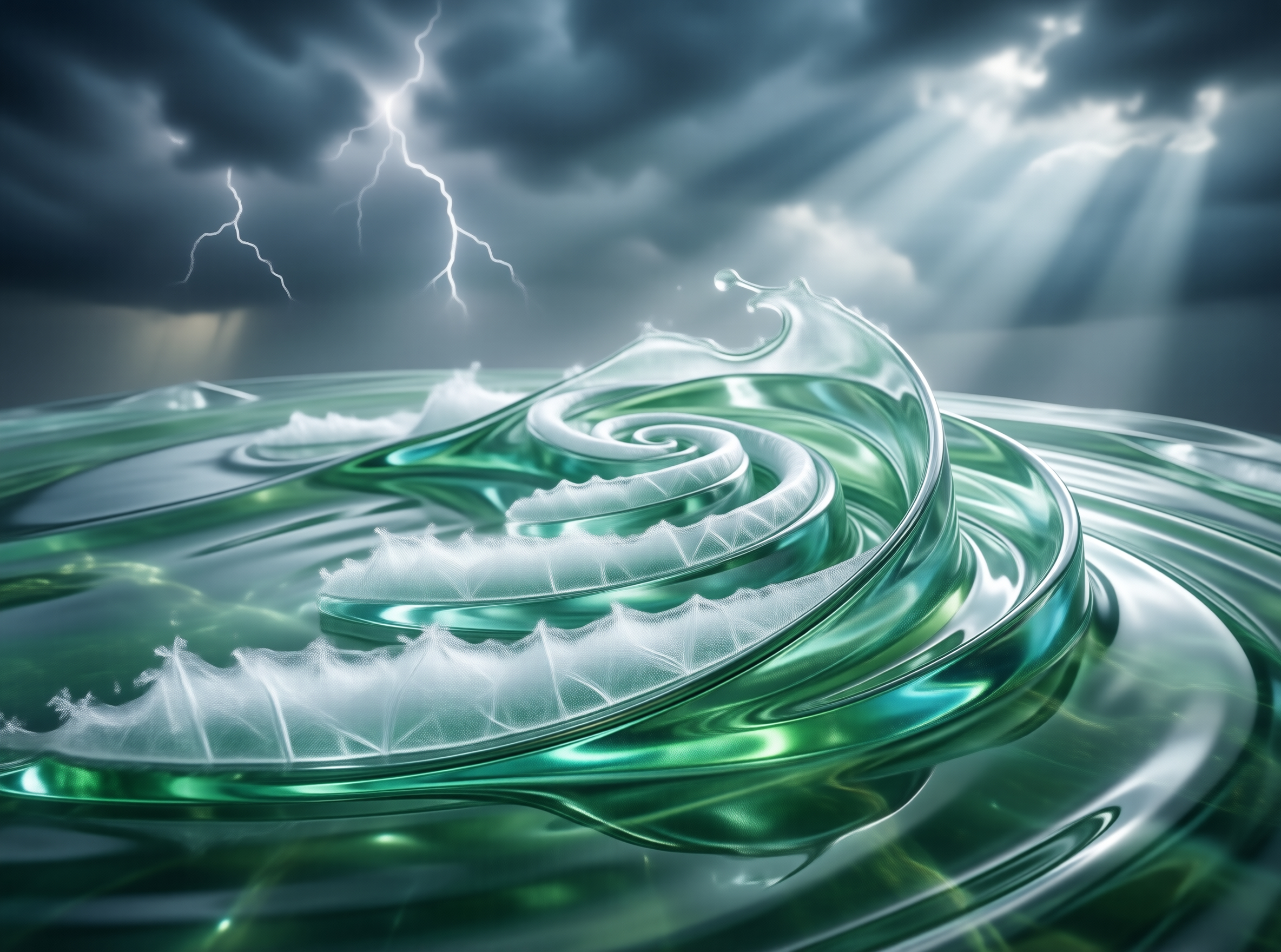 Swirling Green Wave
