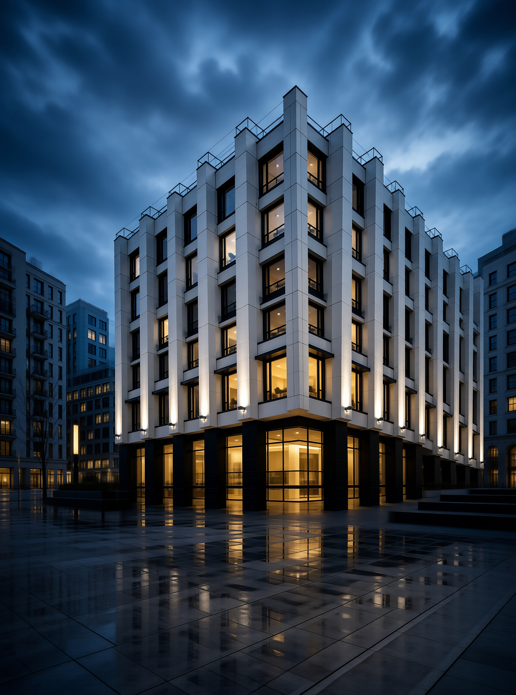 Modern Building at Night