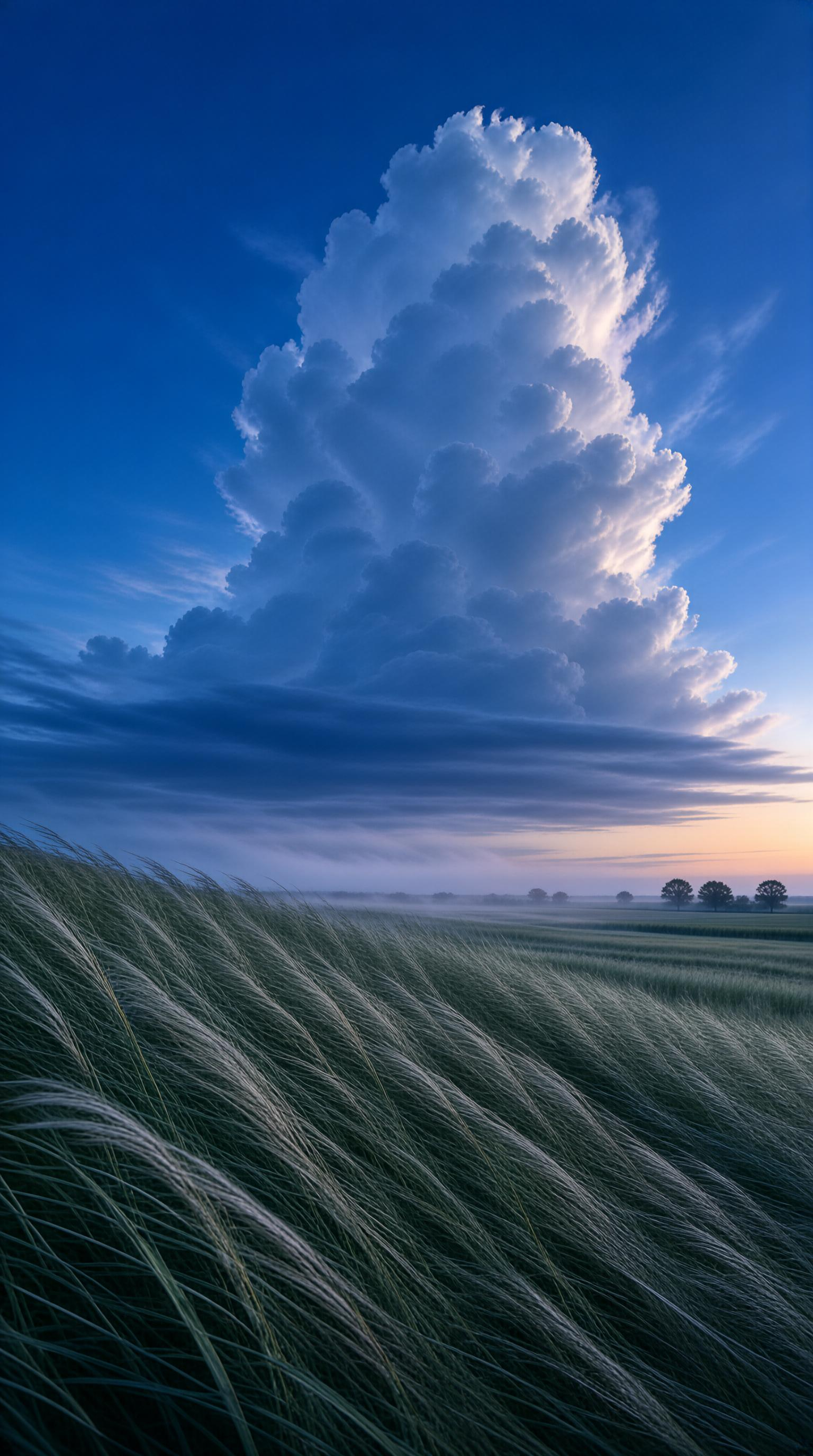 Towering Cloud Over Field