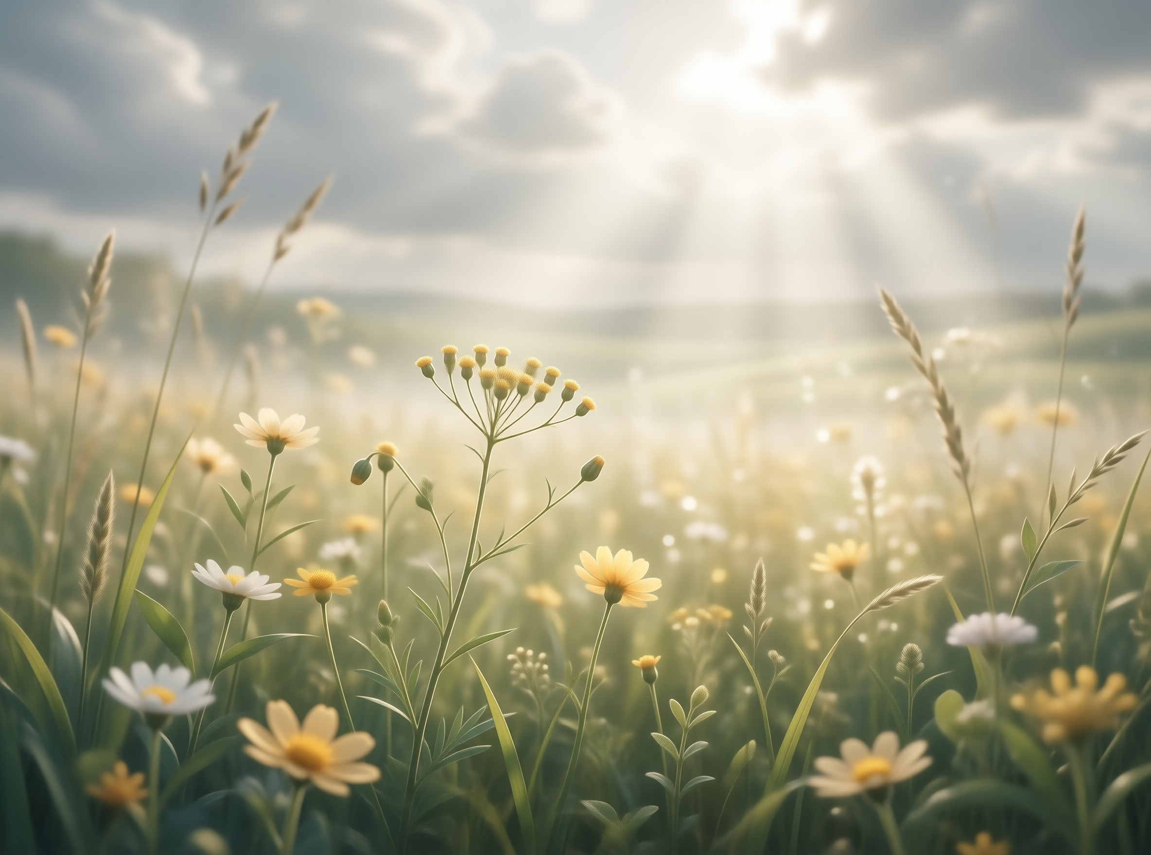 Sunlit Meadow Wildflowers