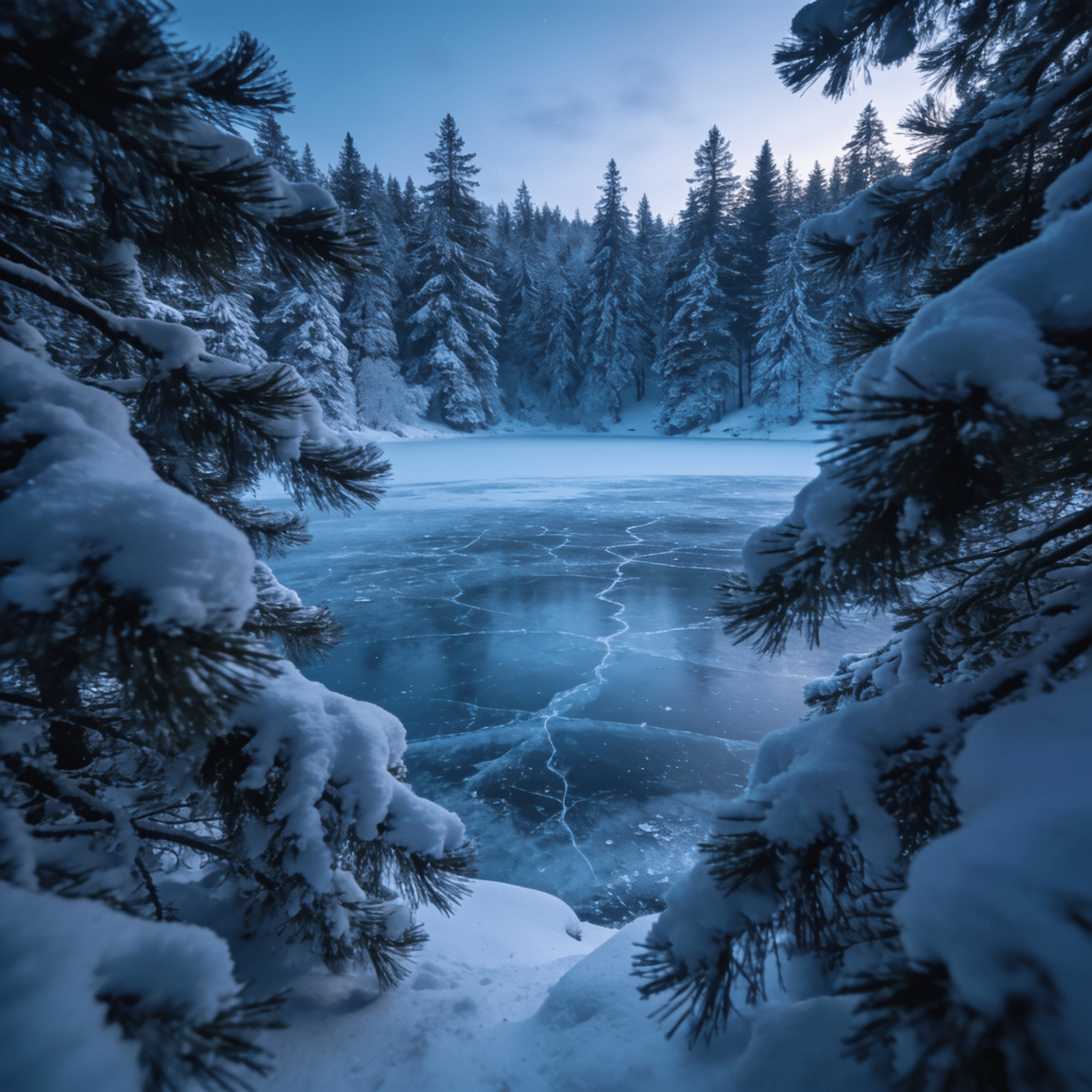 Winter Wonderland in Blue Hour Light