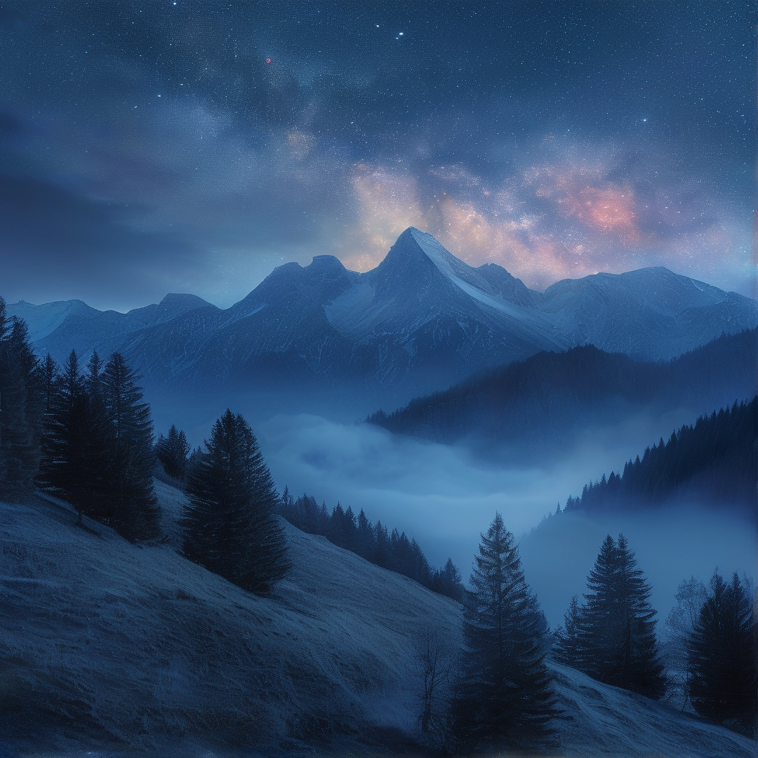 Starry Night Over Mountains