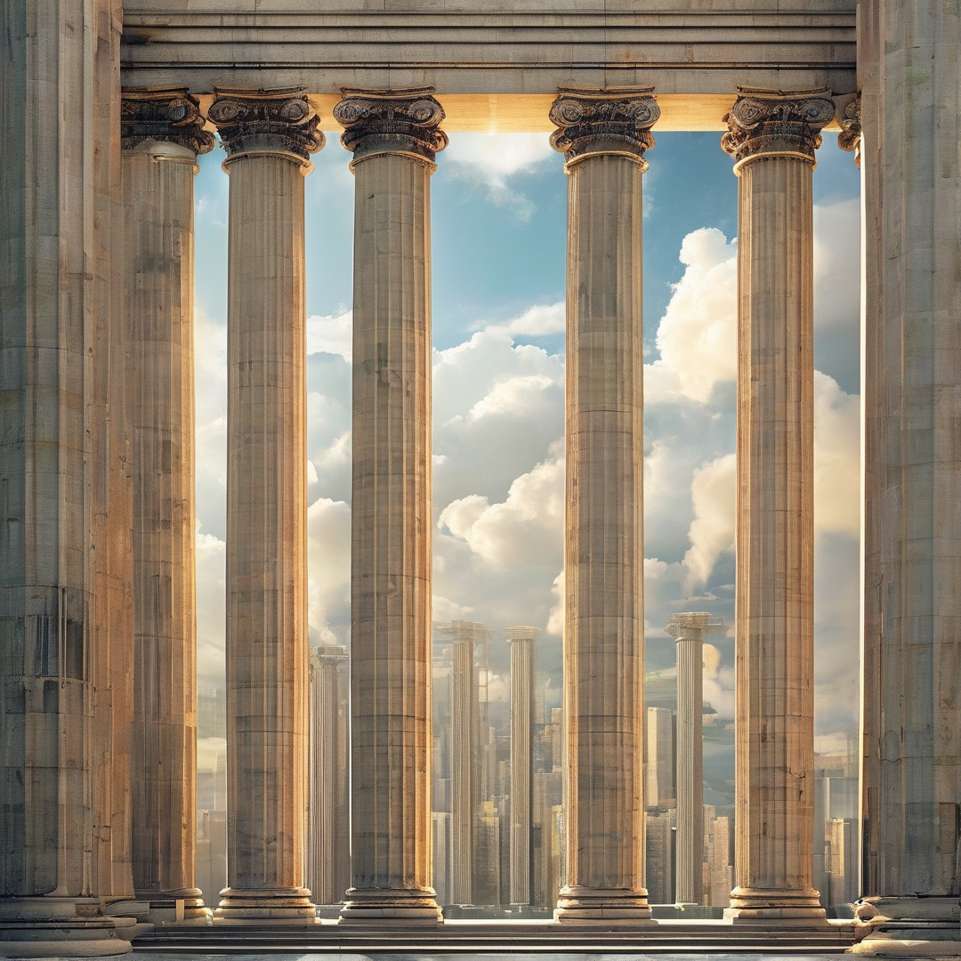 Golden Hour Classical Columns