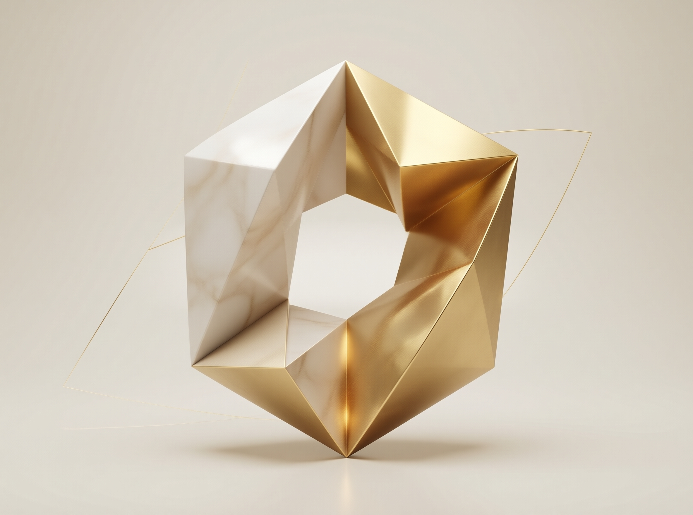 Abstract Gold Marble Geometry