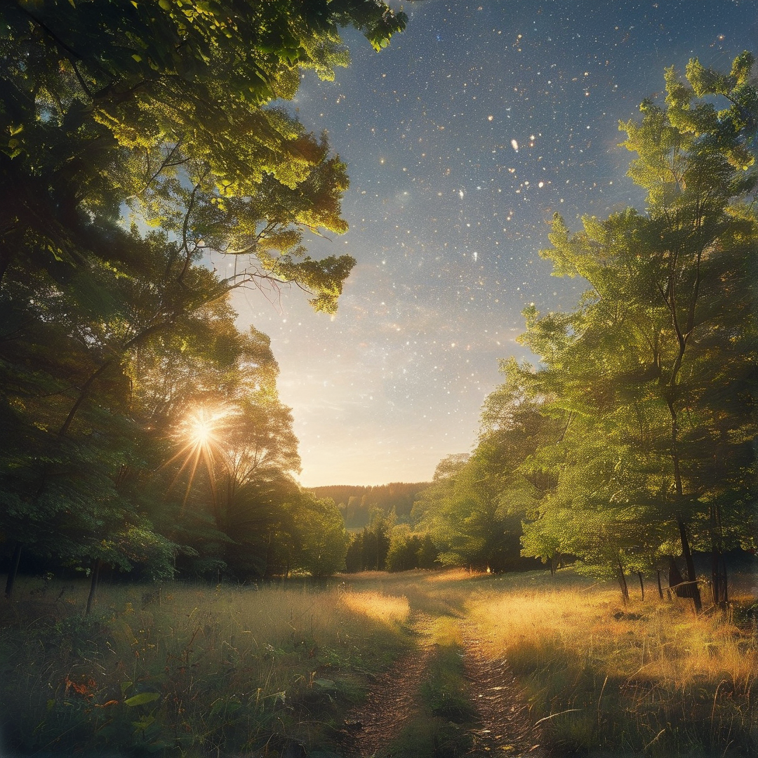Path Through Starry Forest