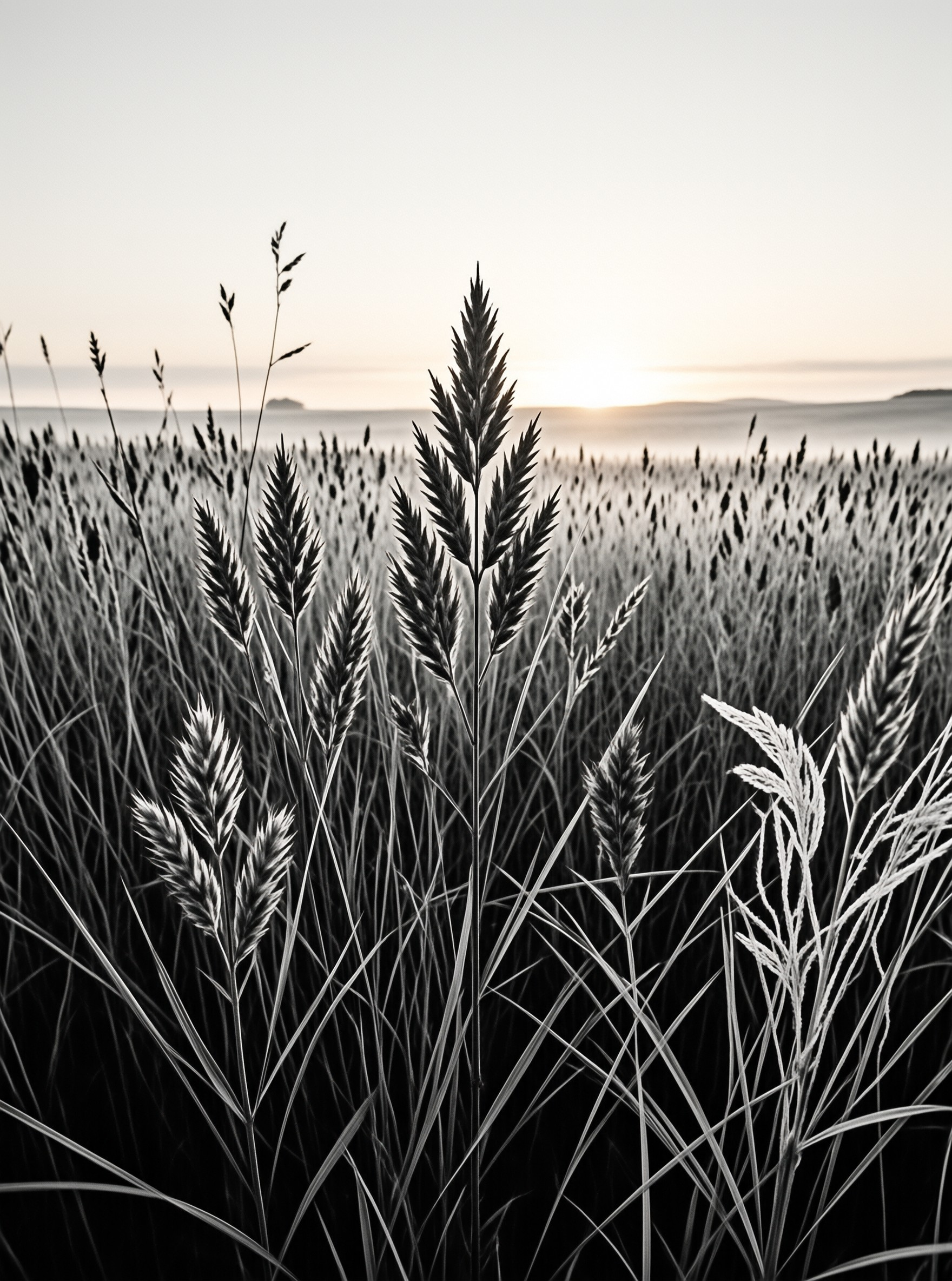 Backlit Wheat Field
