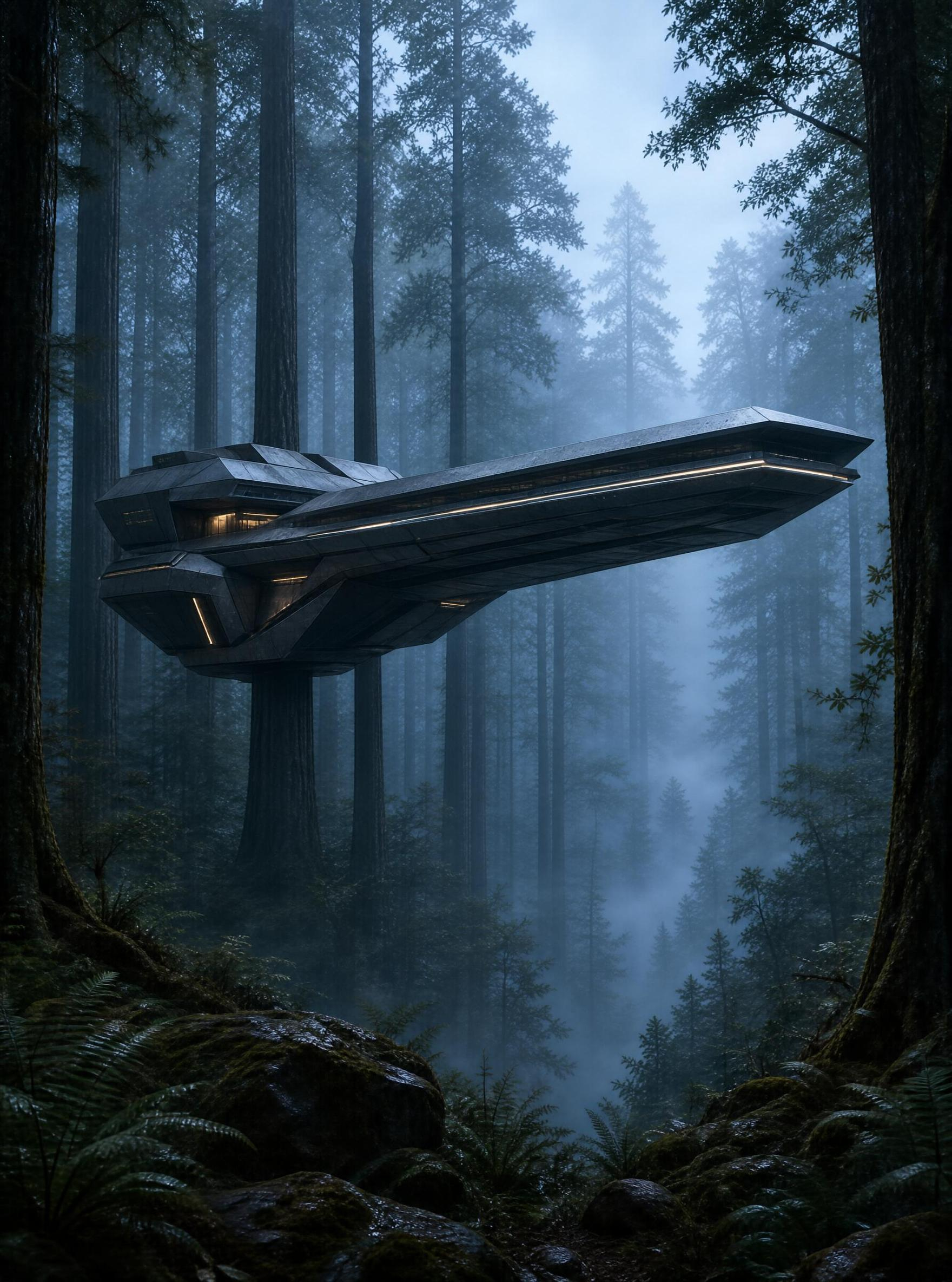 Futuristic House in Forest