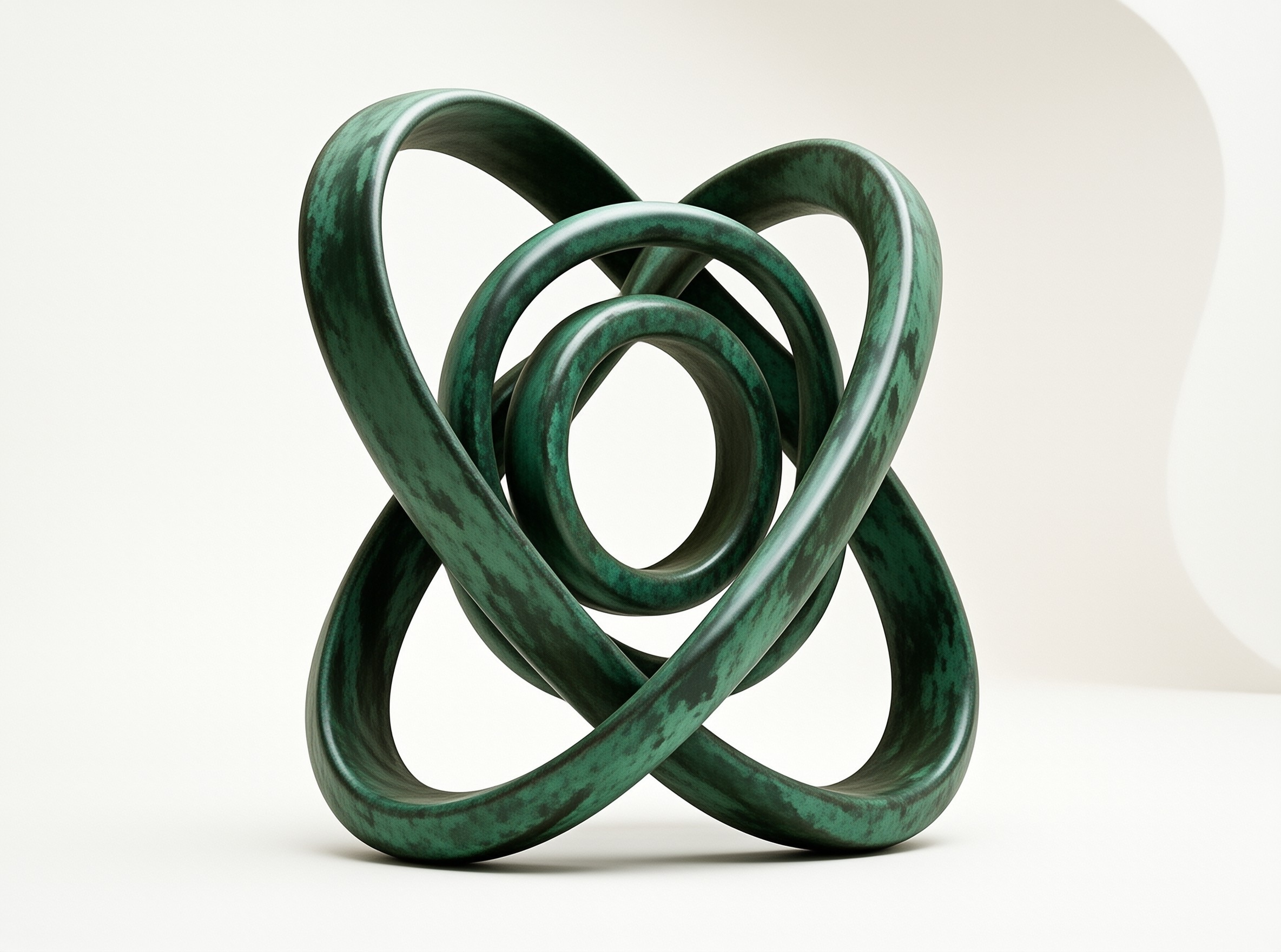Green Twisted Knot Sculpture