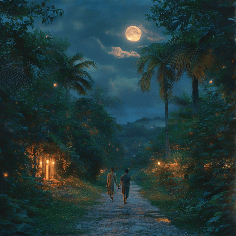 Moonlit Jungle Path