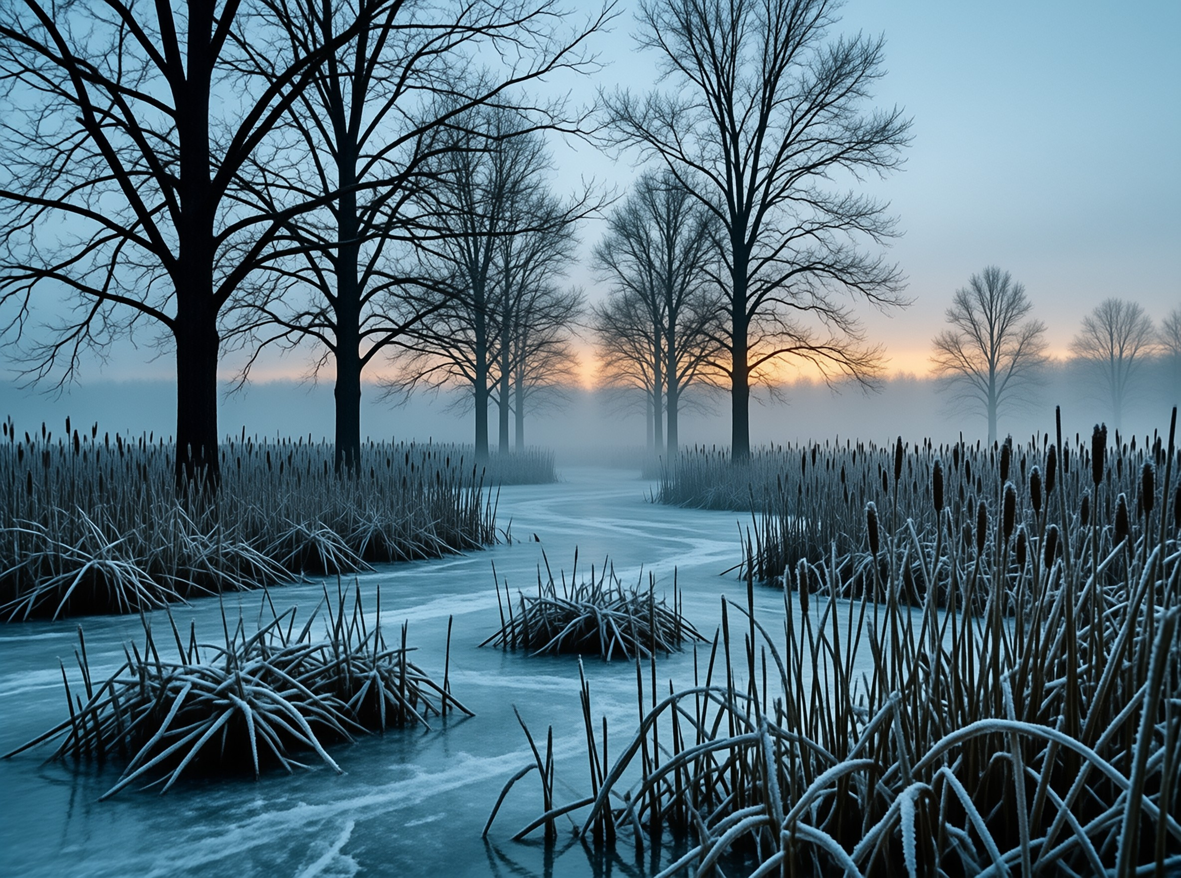 Misty Winter Stream
