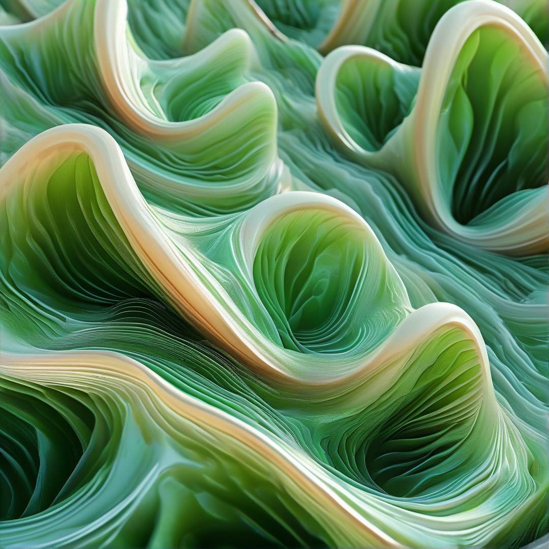 Abstract Green Flowing Forms