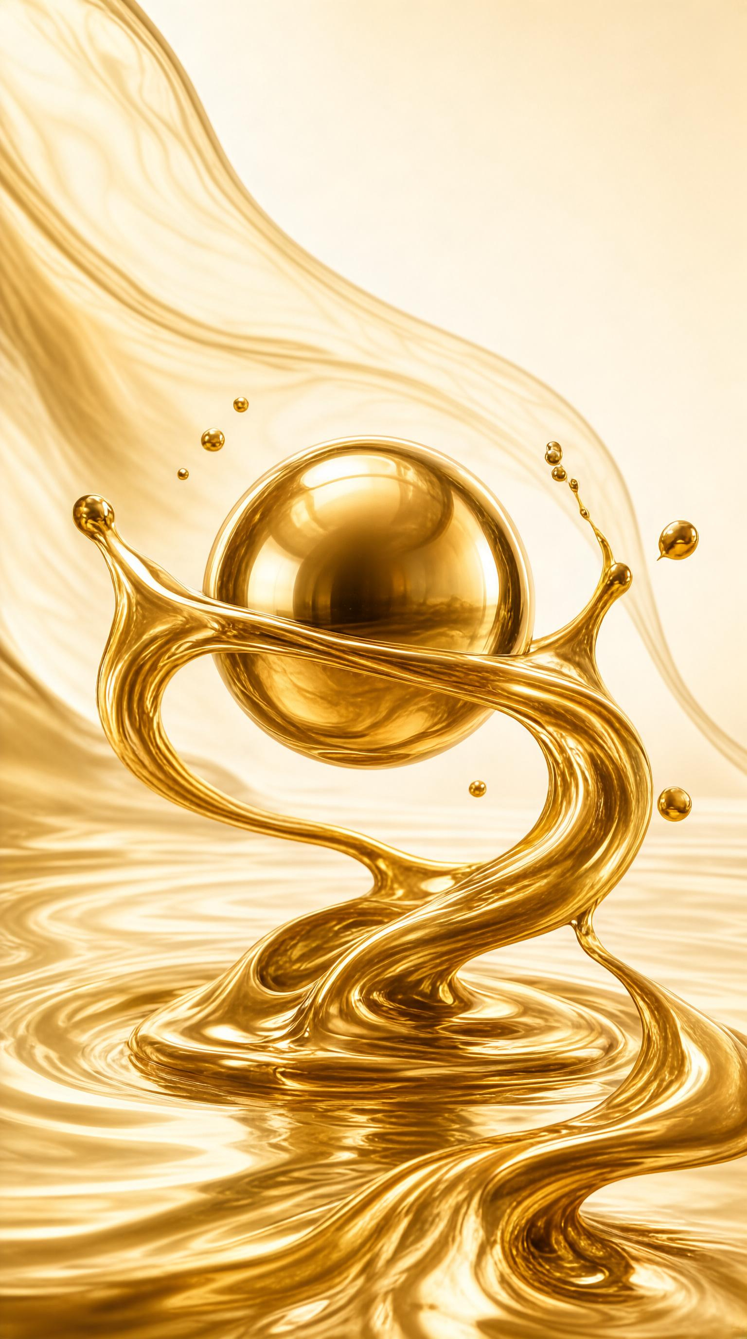 Golden Liquid Splash