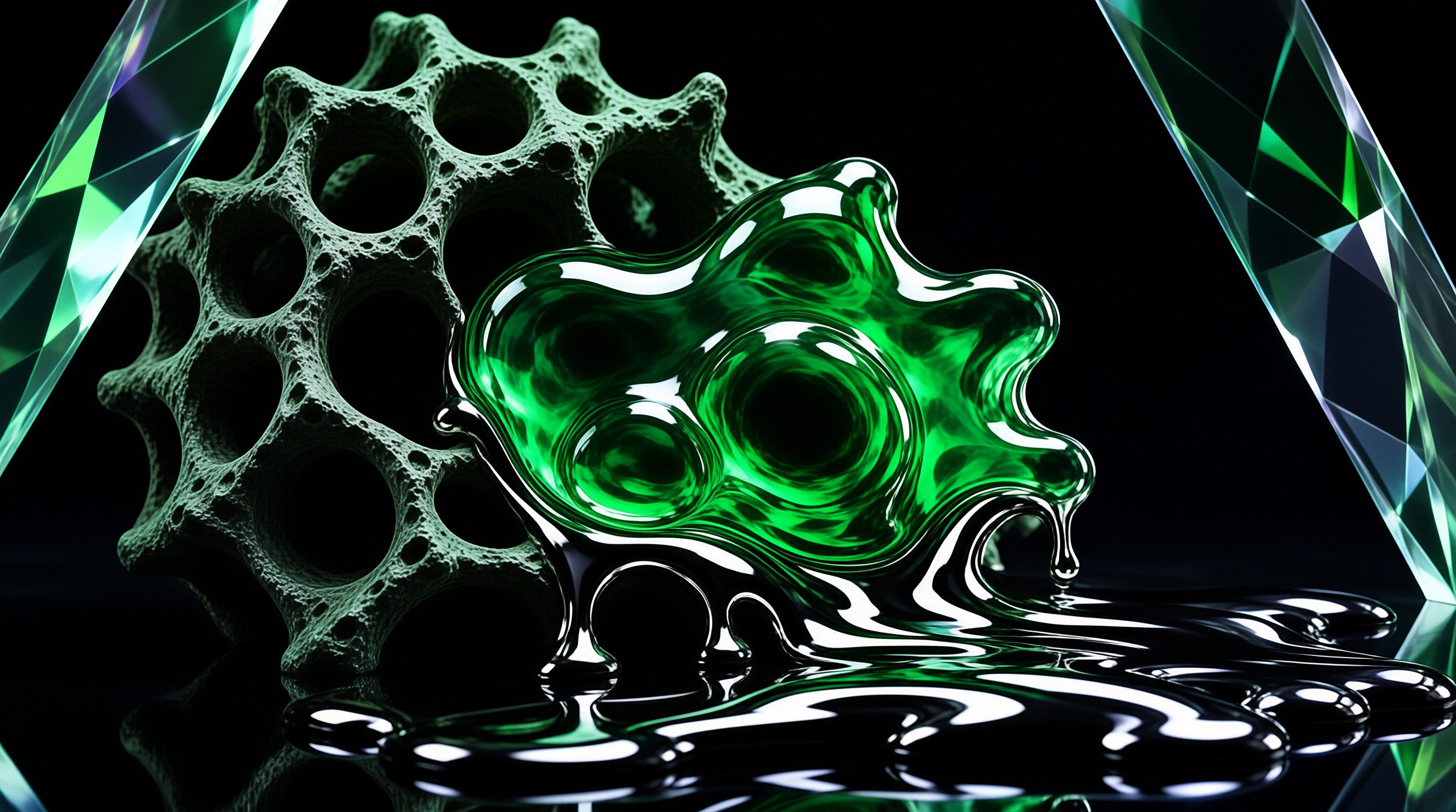Abstract Green 3D Render
