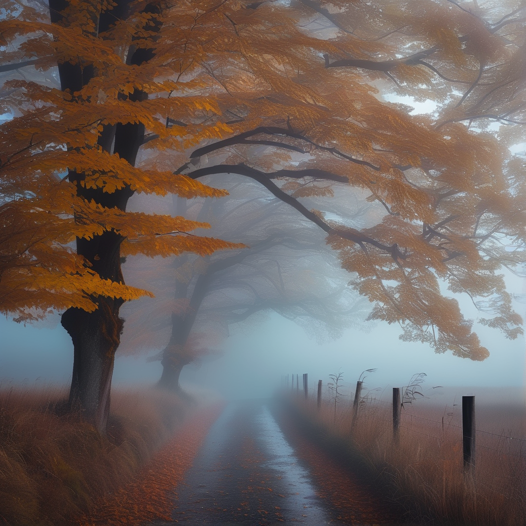 Misty Autumn Path