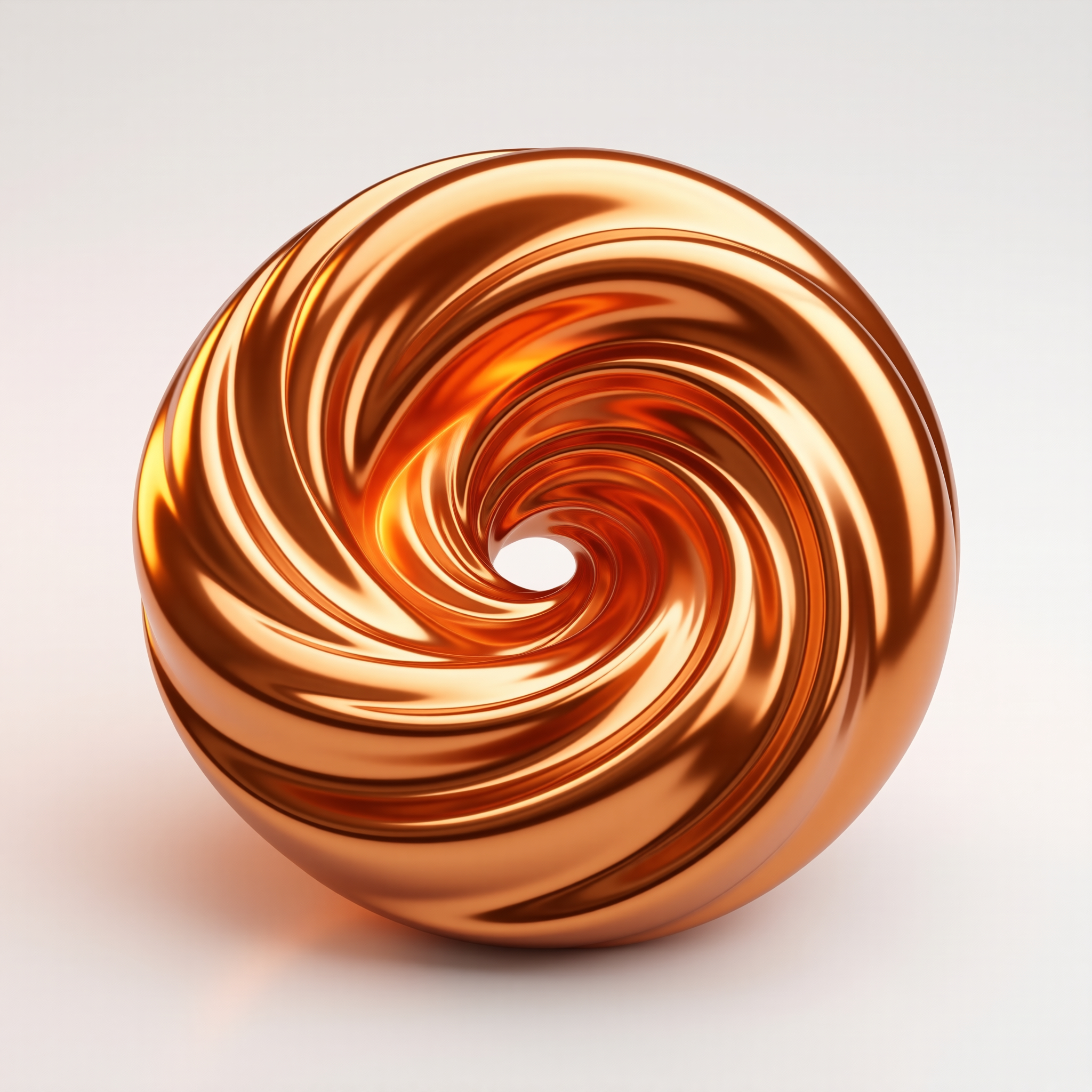 Swirling Copper Metal Sphere