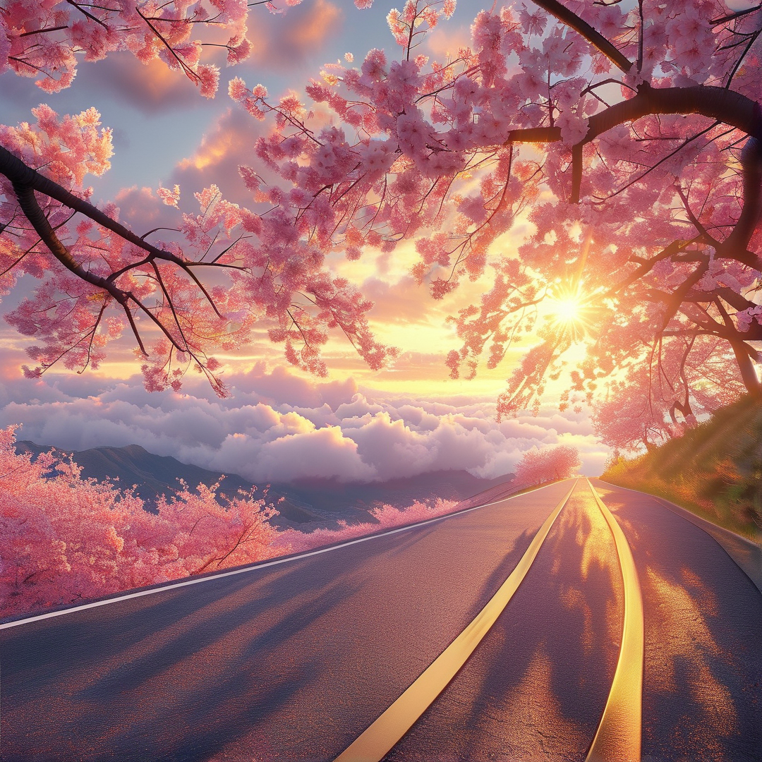 Sakura Road at Sunset