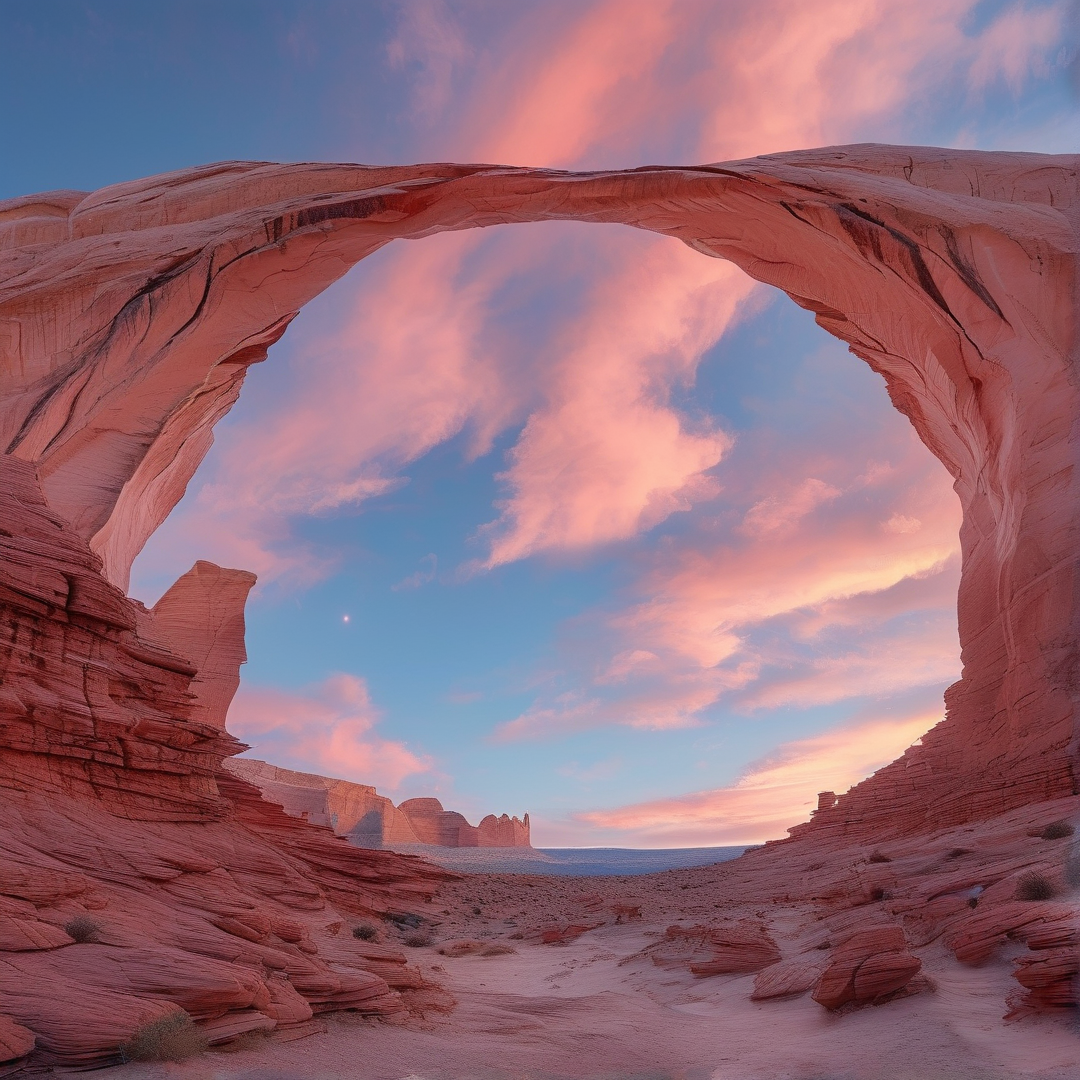 Natural Rock Arch at Sunset