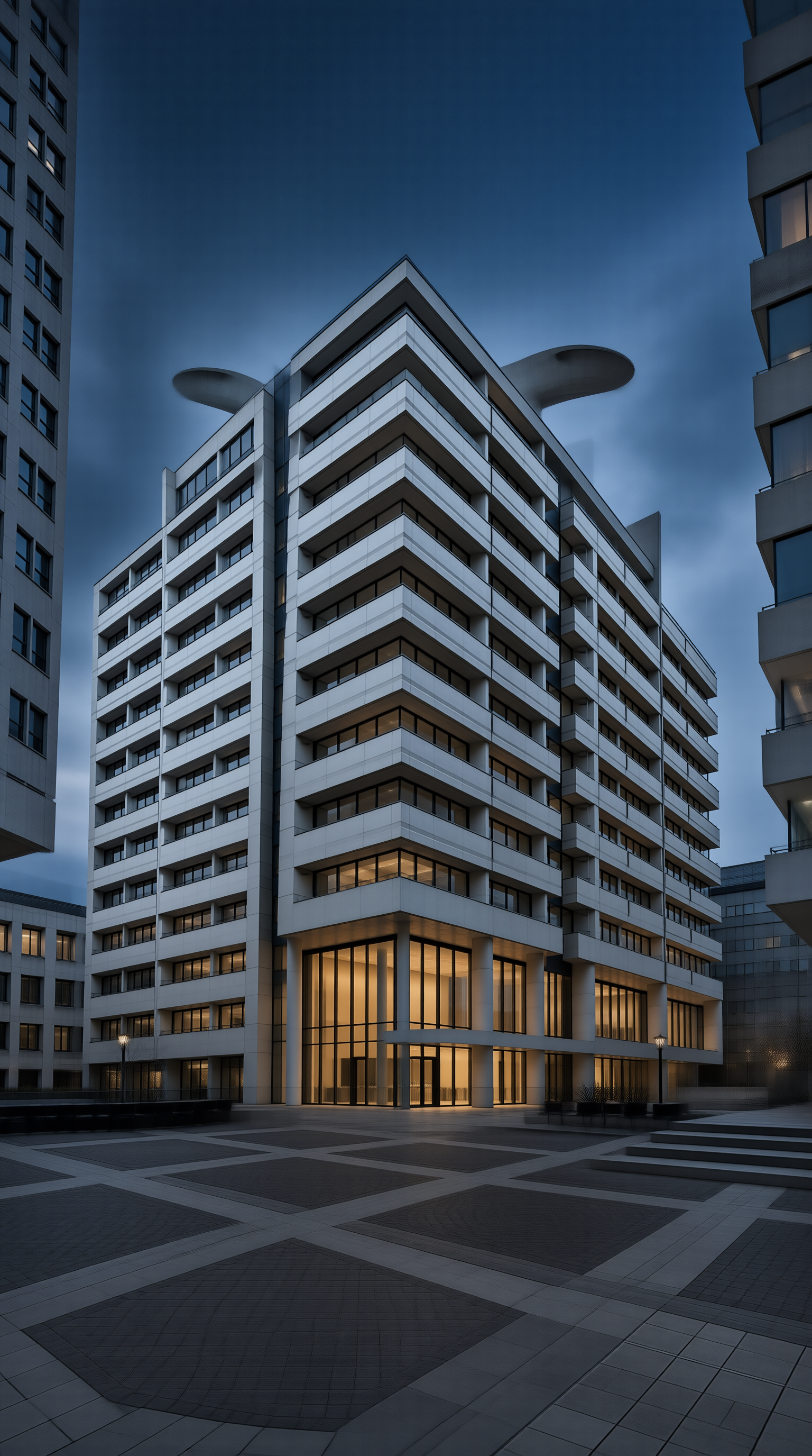 Modern Building at Dusk