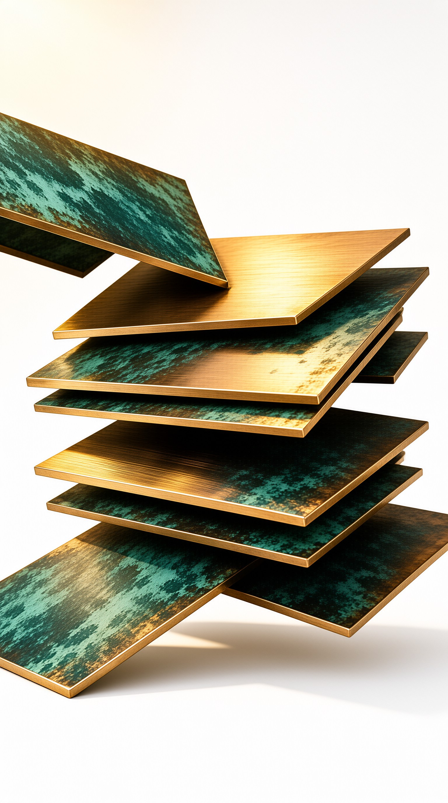 Stacked Bronze Plates